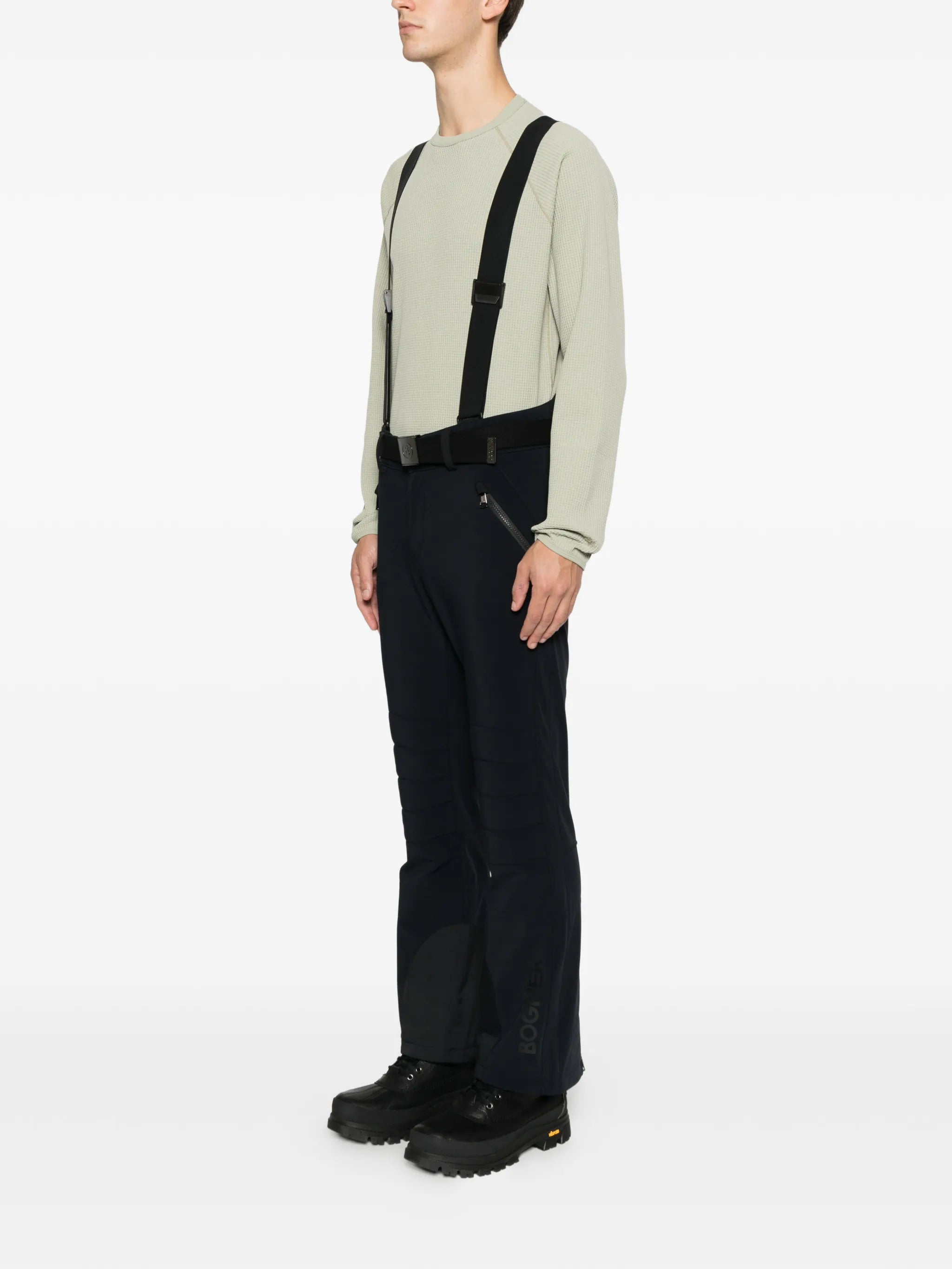 belted suspender ski pants