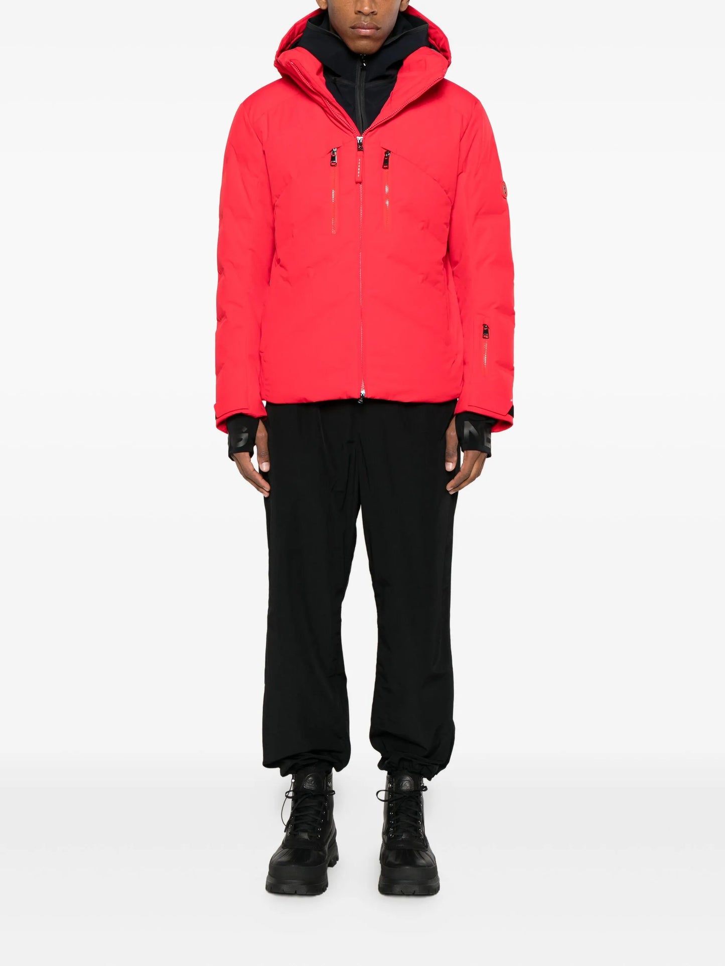 Jervis-D hooded zip padded ski jacket