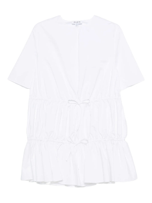 drawstring ruffled dress
