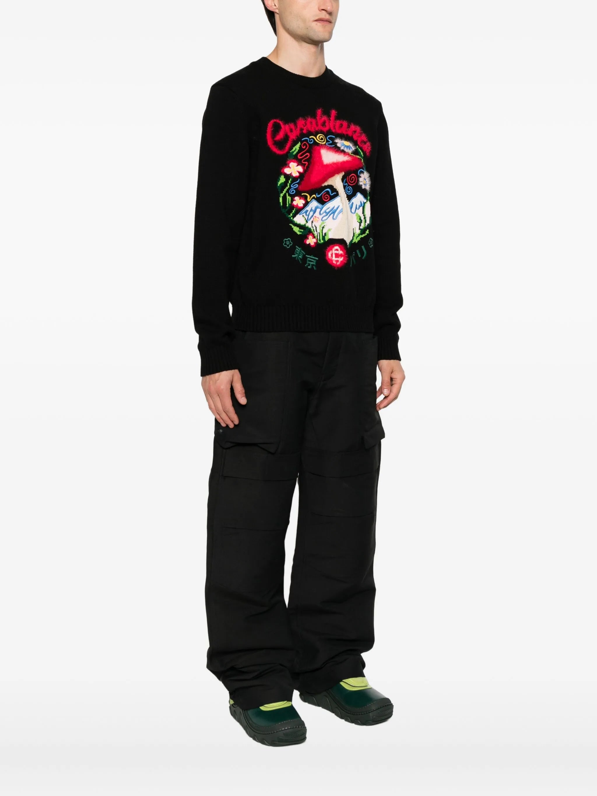 cotton embroidered mushroom sweater