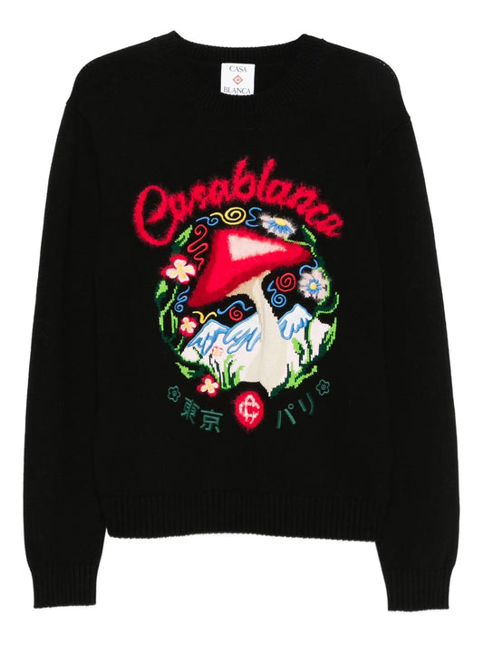 mushroom-emblem sweater