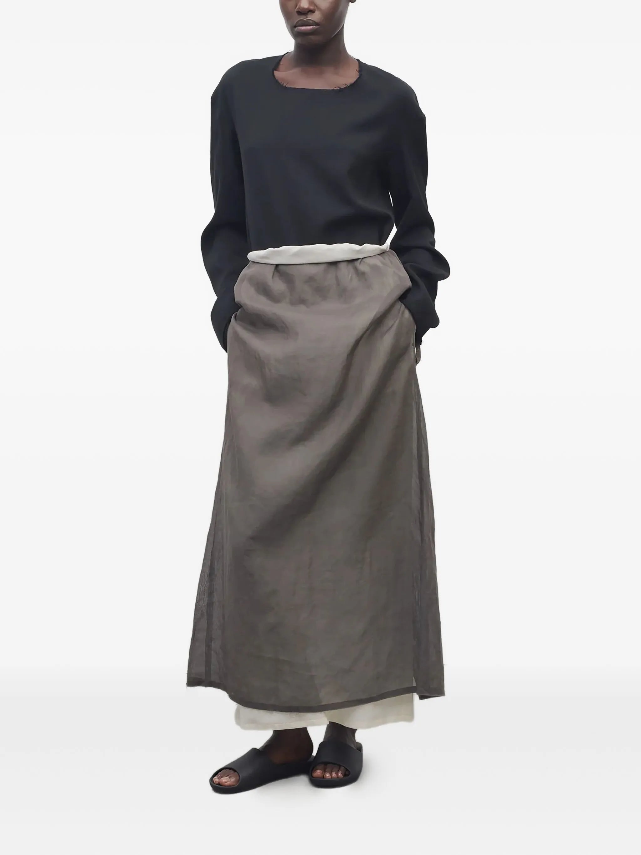 Zaira front-slit maxi skirt