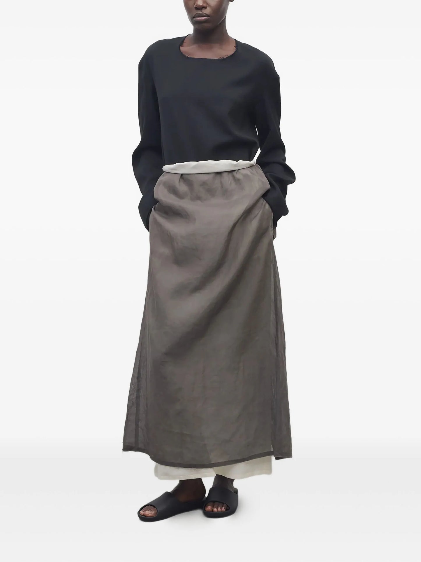 Zaira front-slit maxi skirt