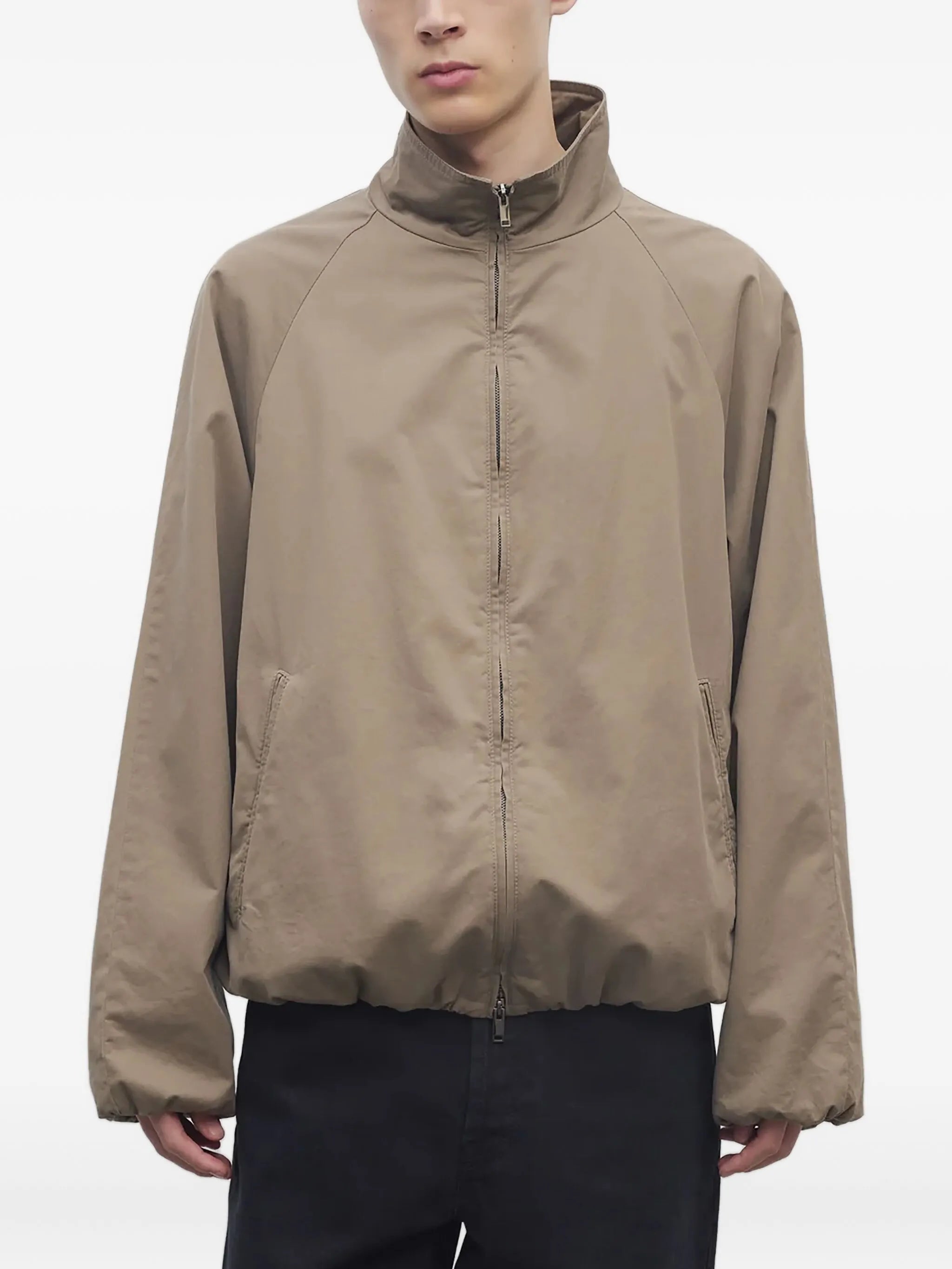 raglan-sleeve zip-up jacket