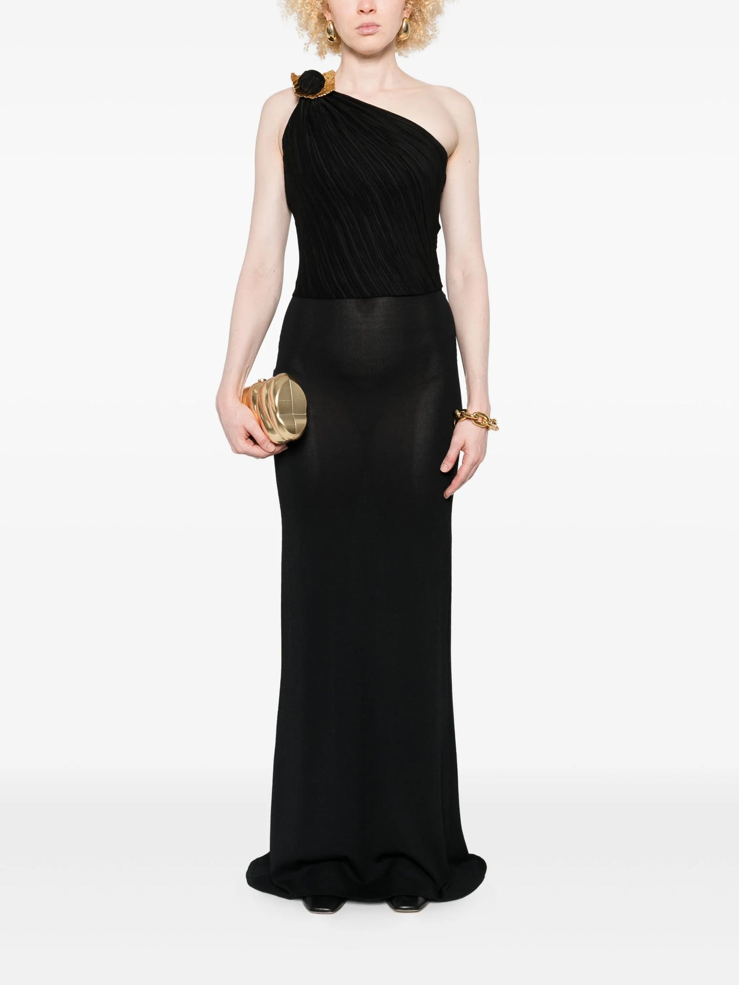 Moira pleated one-shoulder top