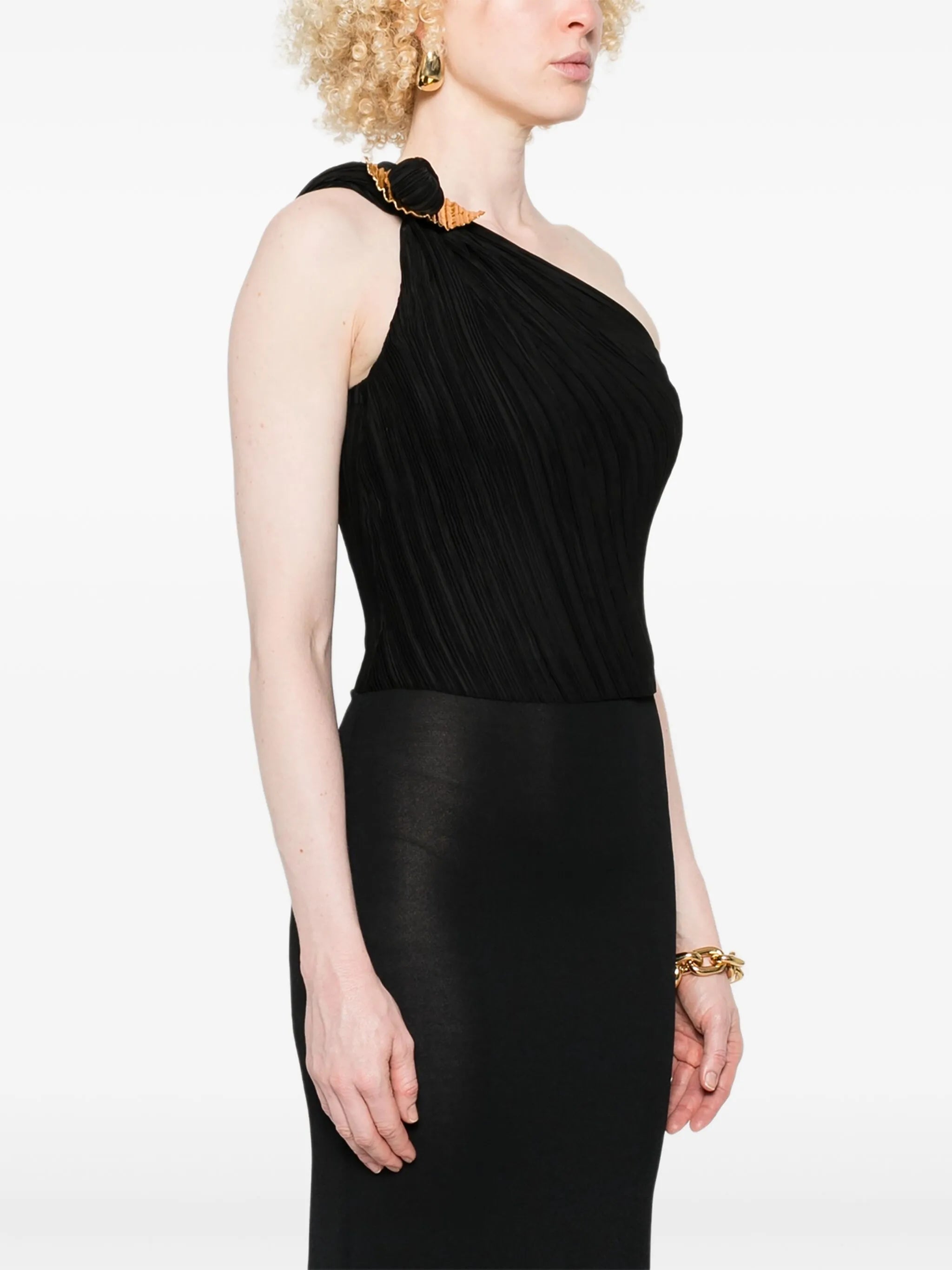 Moira pleated one-shoulder top