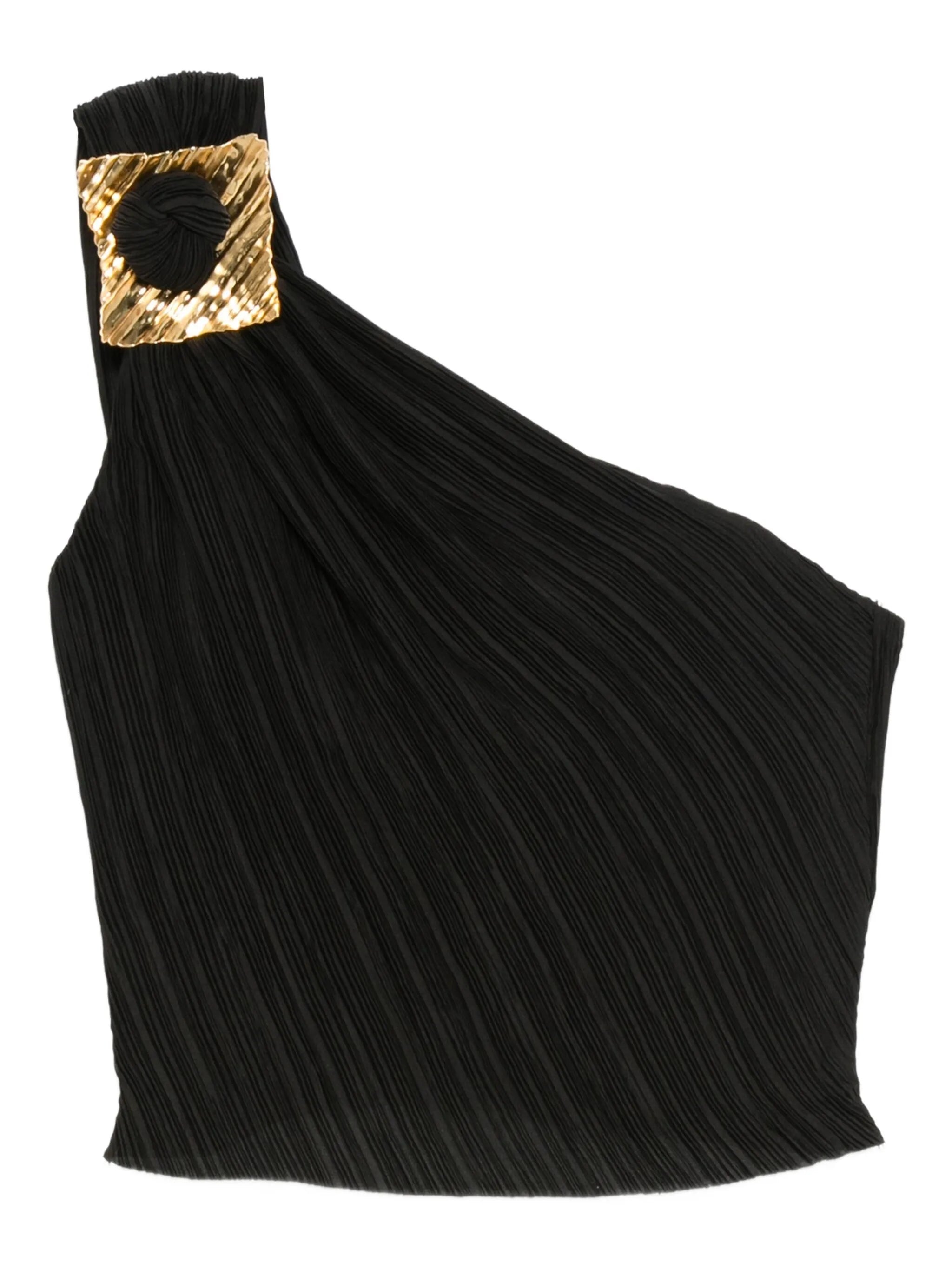 Moira pleated one-shoulder top