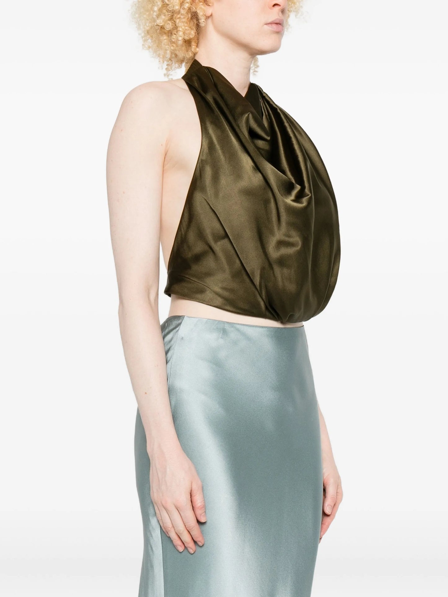 Adienne draped halterneck top