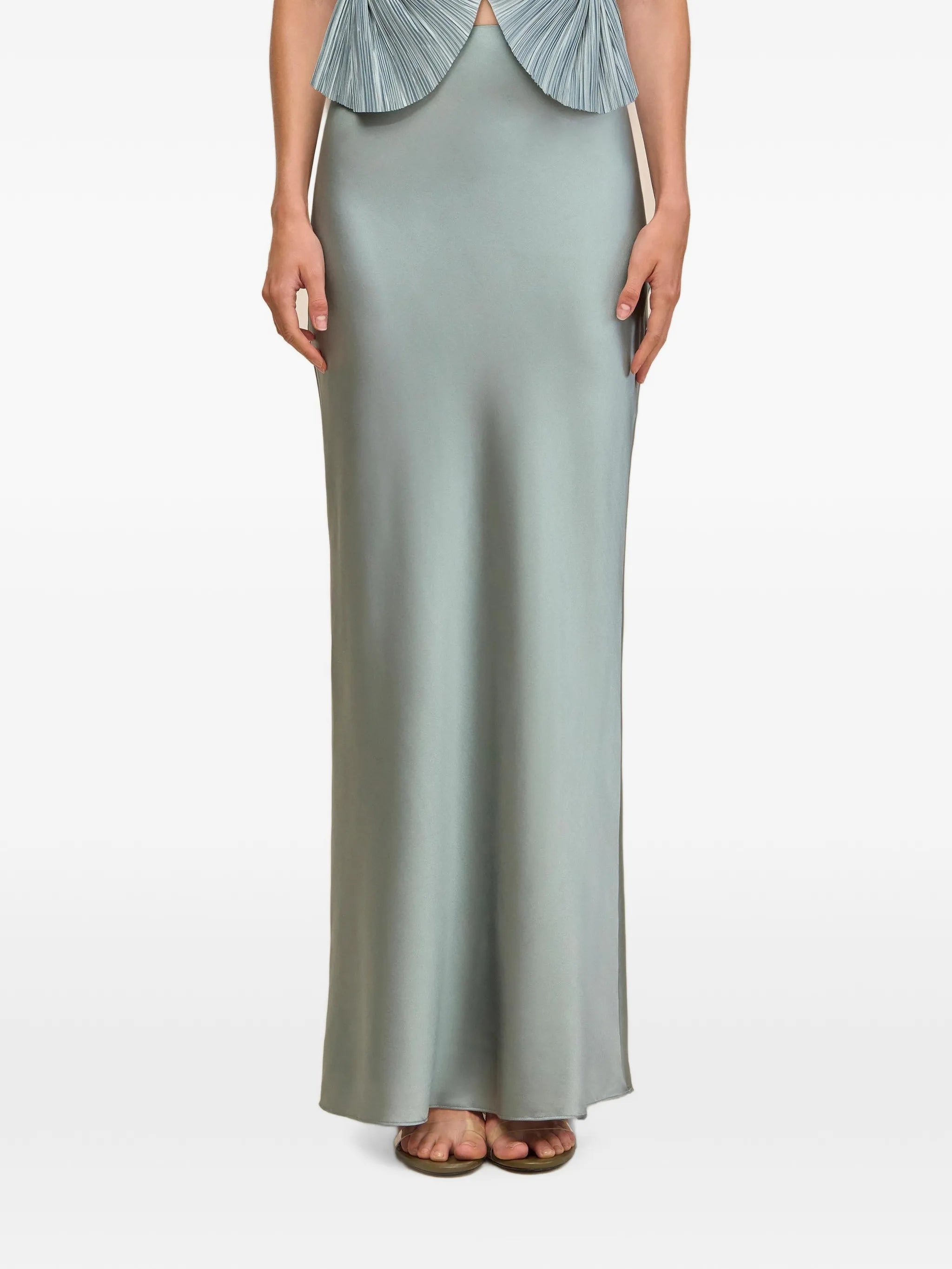 Chantel bias-cut satin maxi skirt