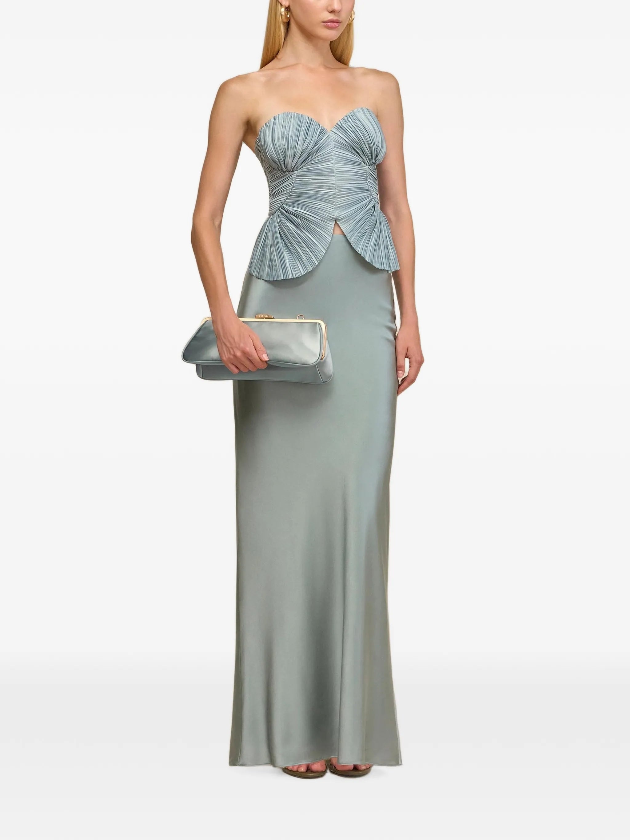 Chantel bias-cut satin maxi skirt