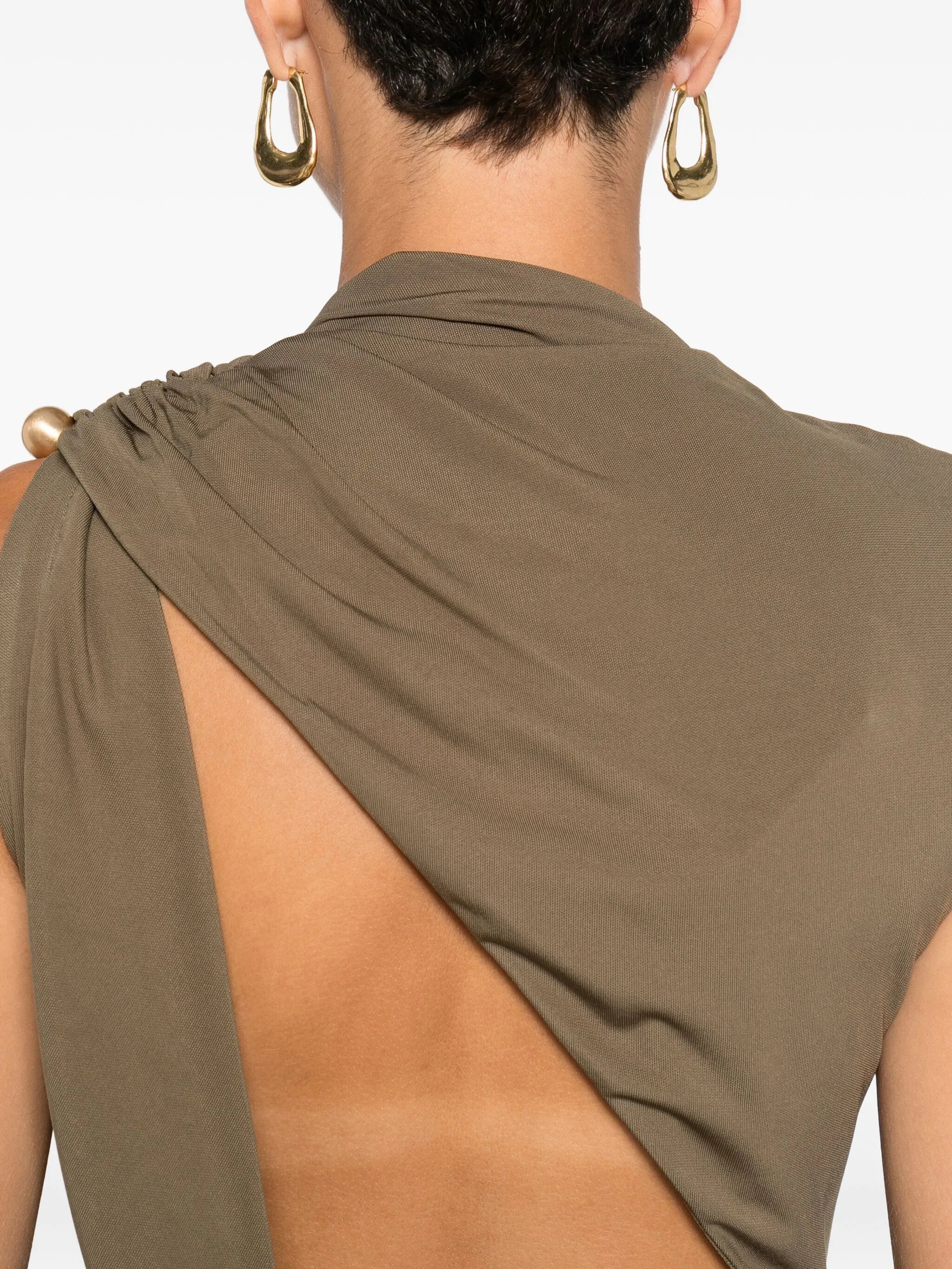 Izola draped button maxi dress