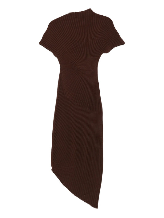 Chrysta ribbed asymmetric dress