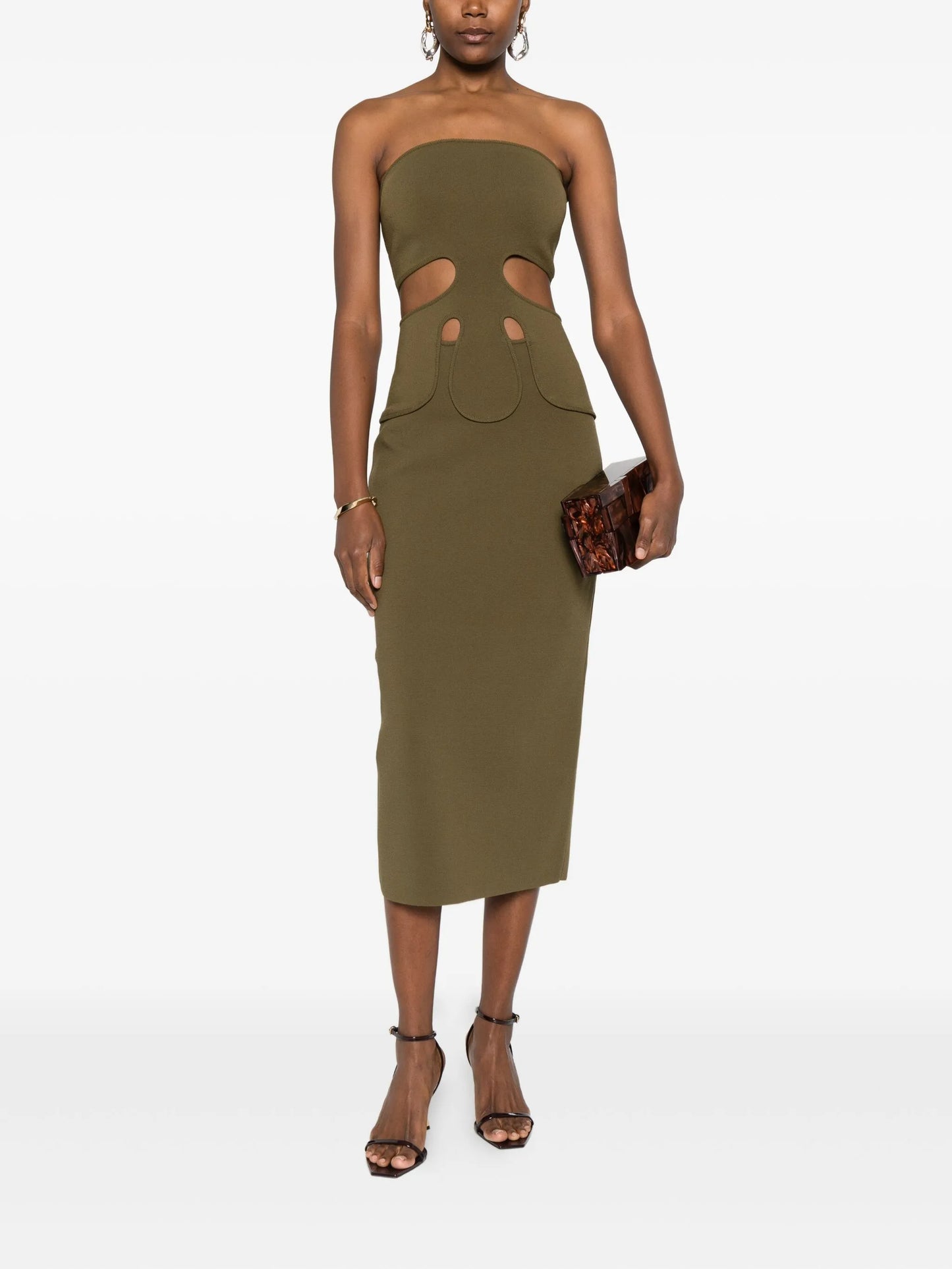 sleeveless midi dress