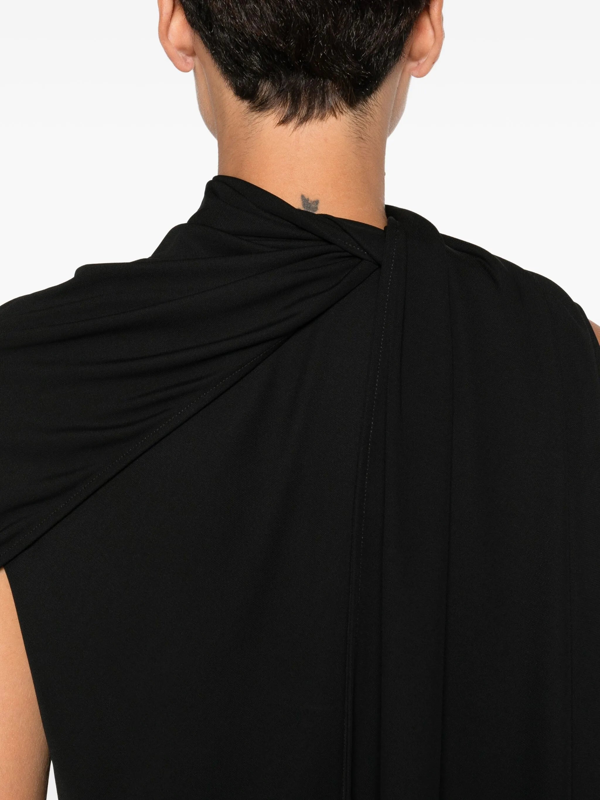 Isadra draped one-shoulder top
