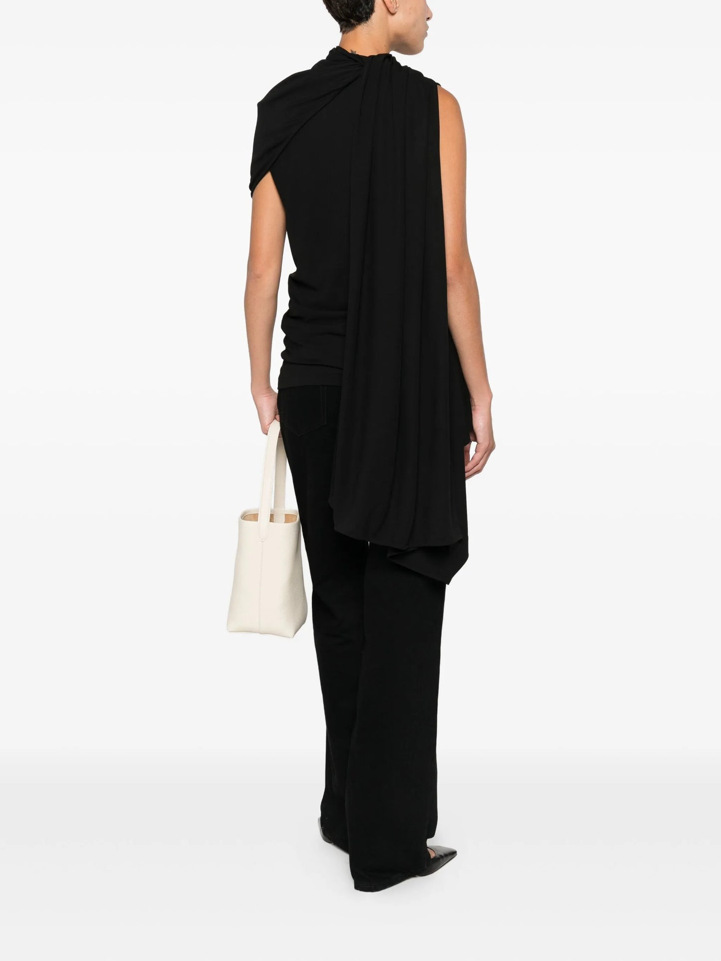 Isadra draped one-shoulder top