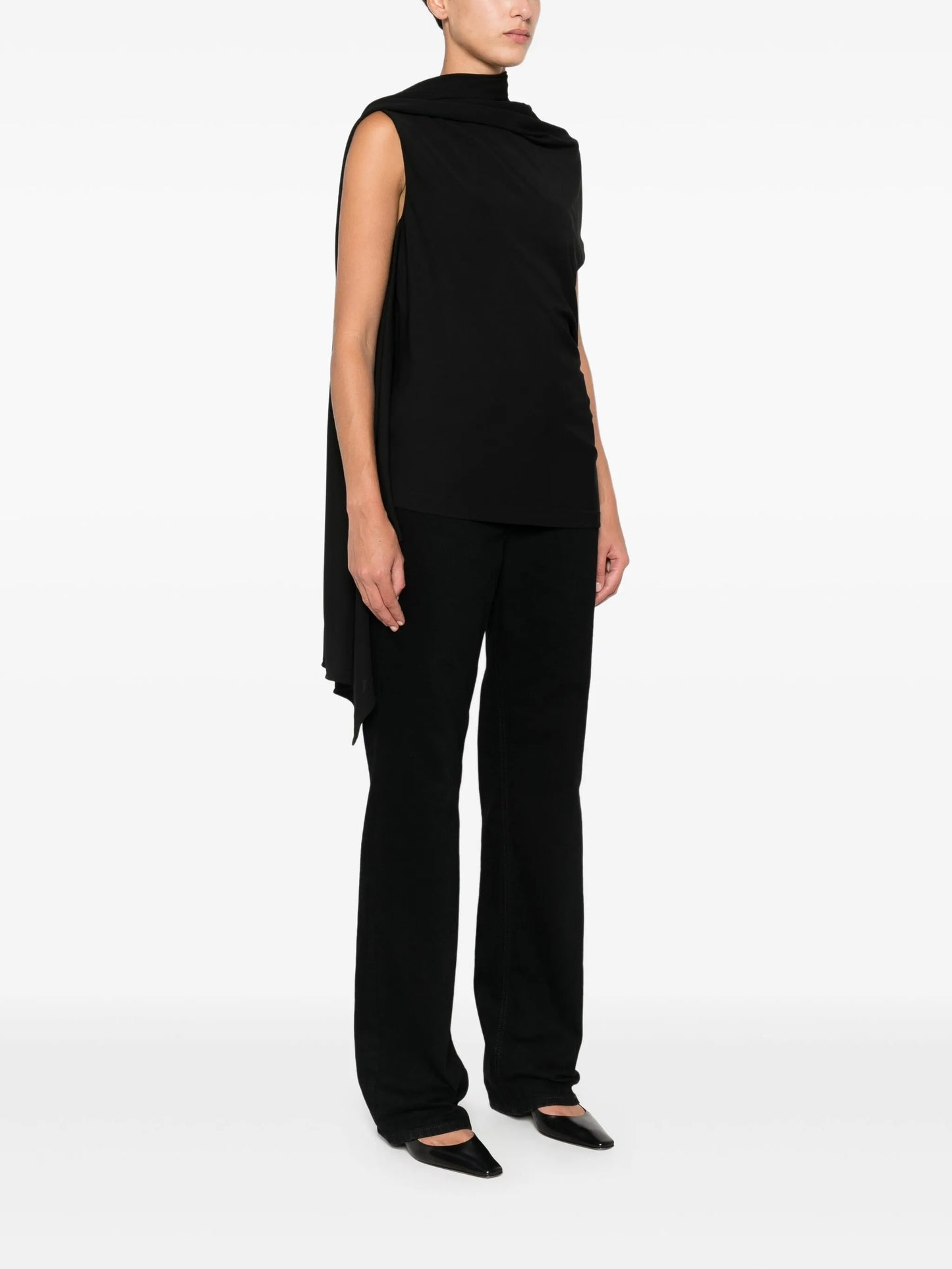 Isadra draped one-shoulder top