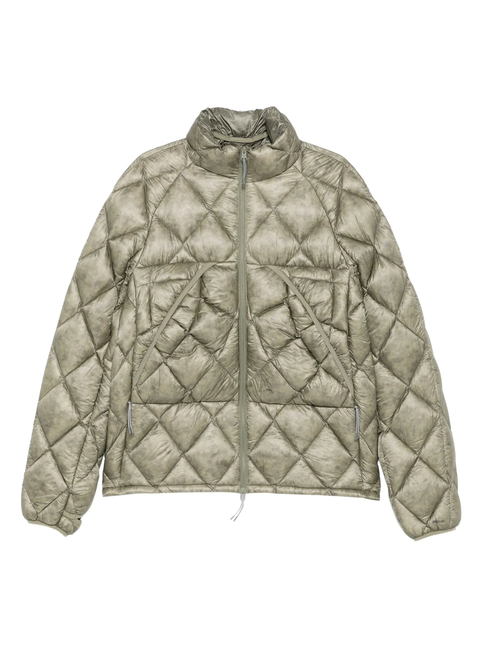 diamond-quilted hooded jacket