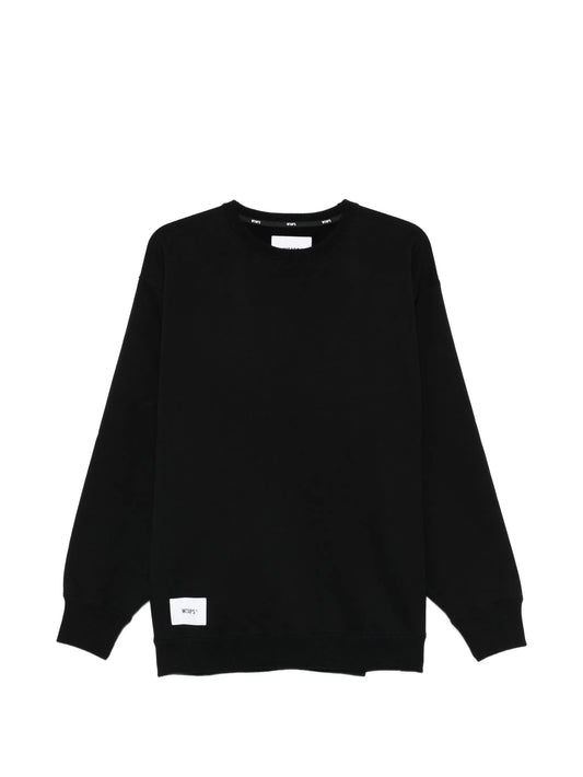 logo-patch crew-neck sweatshirt