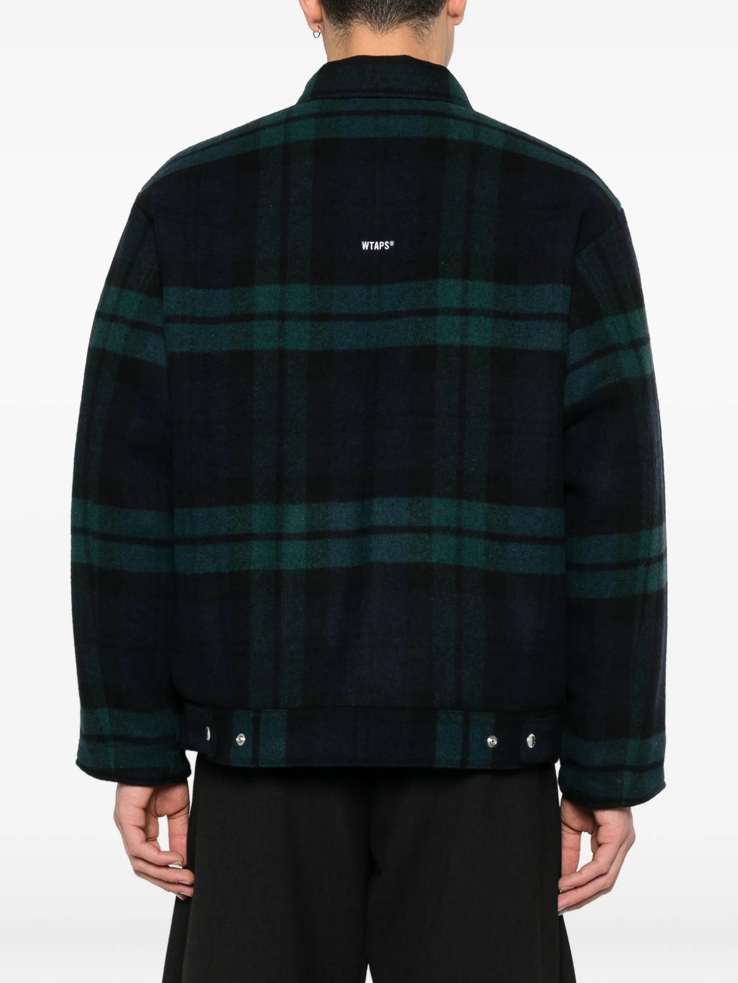 checked zip-up shirt jacket