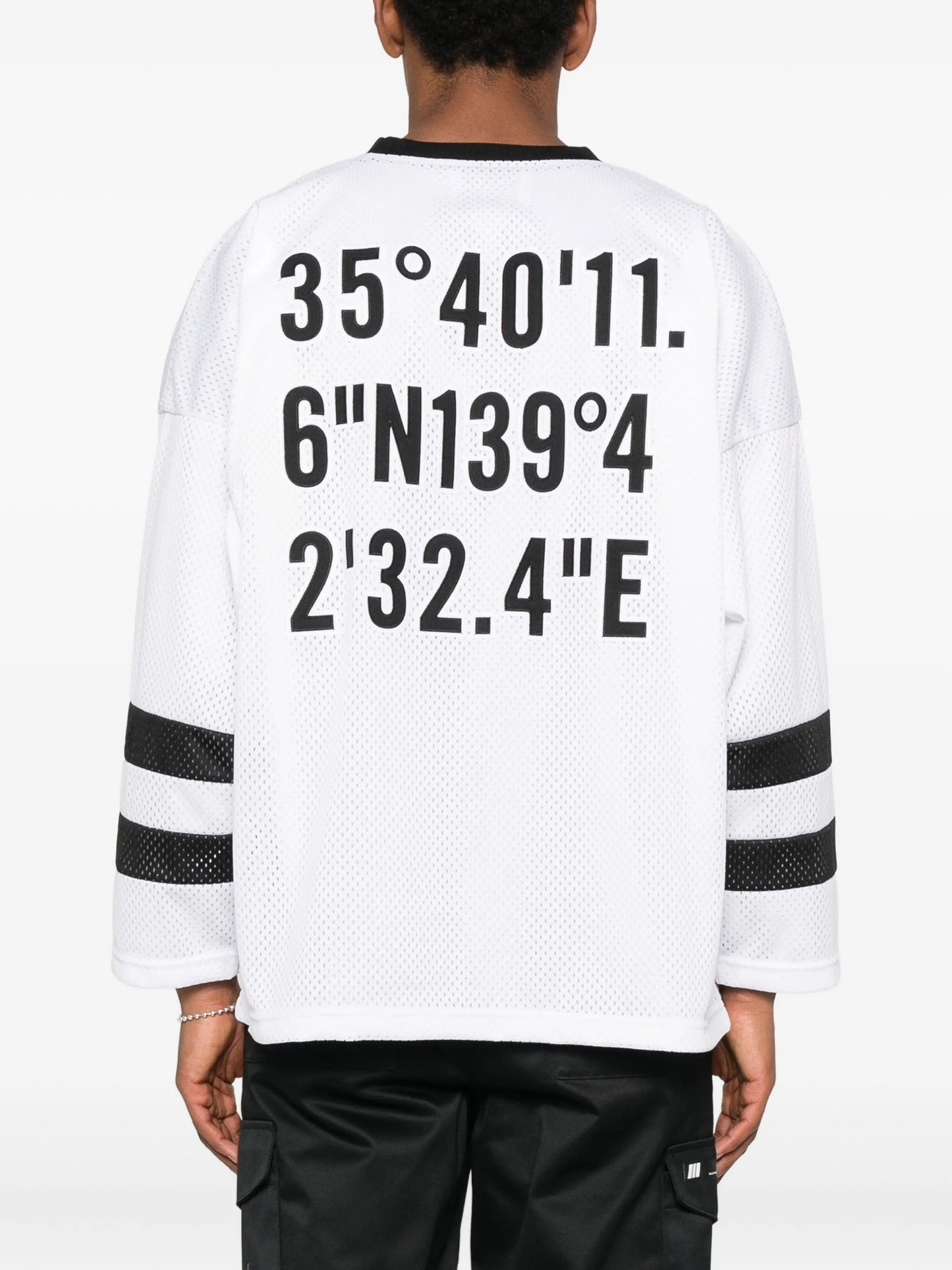 Netminder logo striped-detail T-shirt