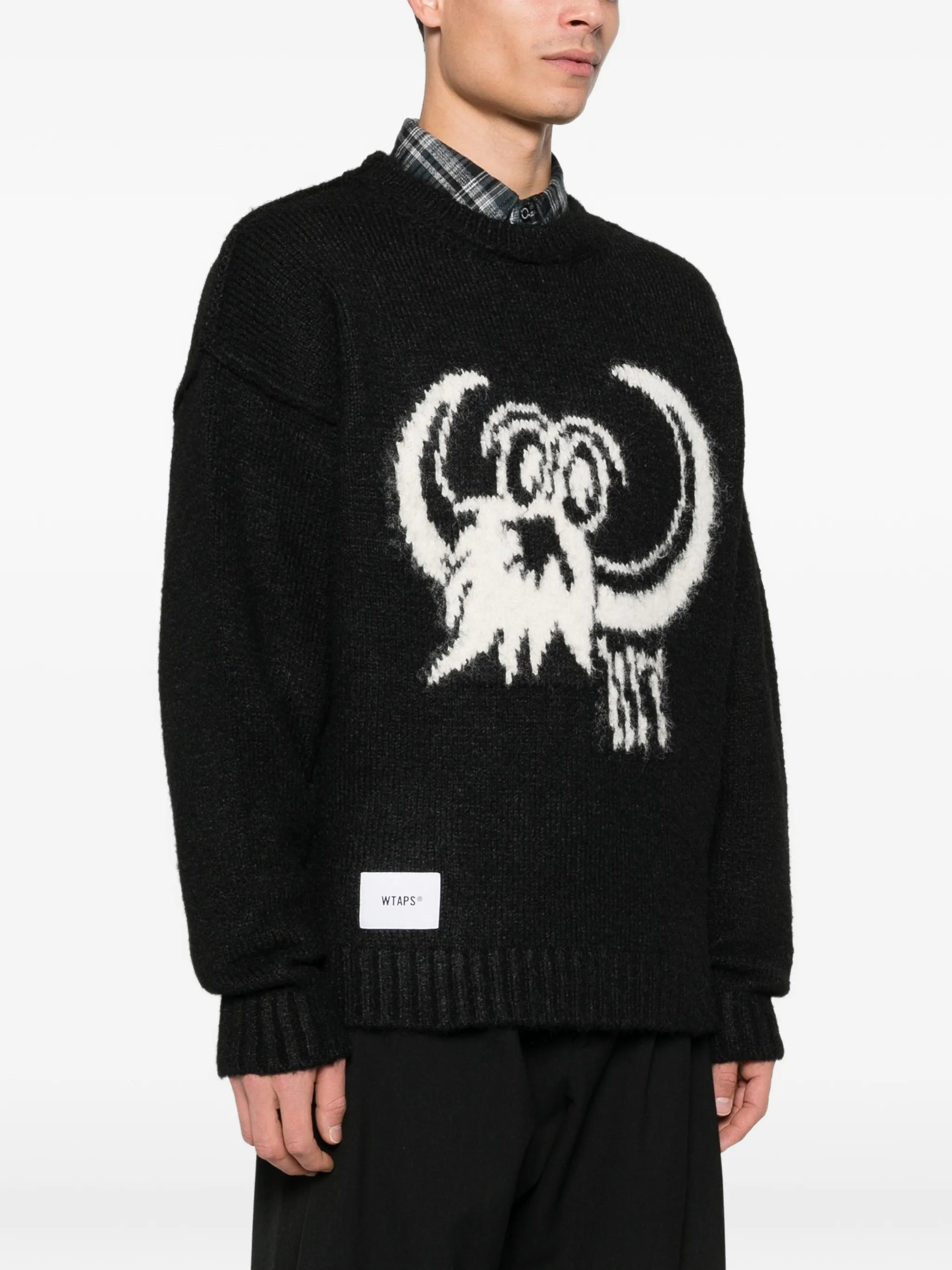 graphic crew-neck sweater