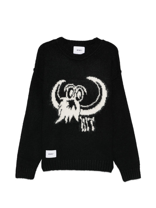 graphic crew-neck sweater