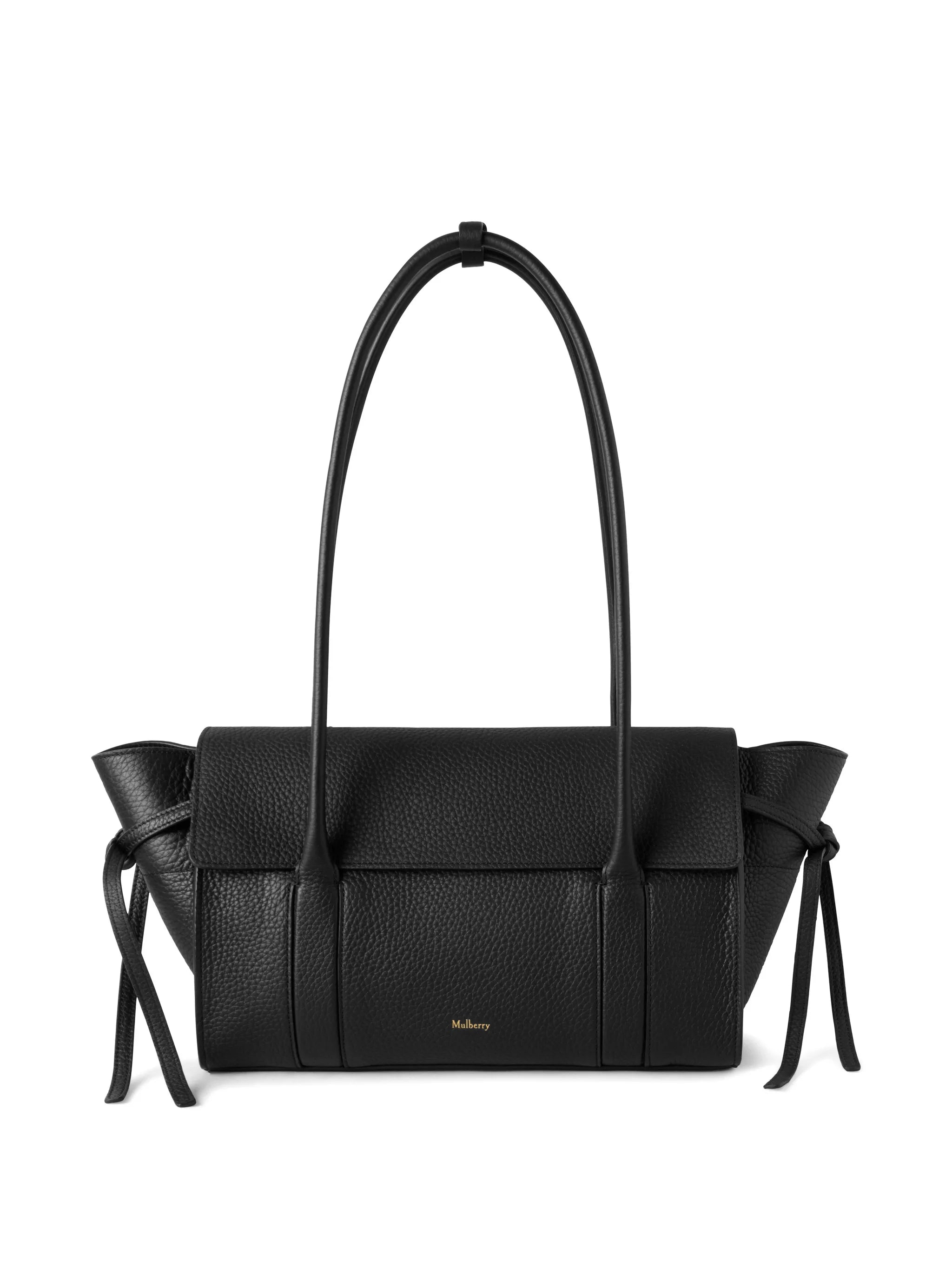 small soft Bayswater bag in black heavy grain