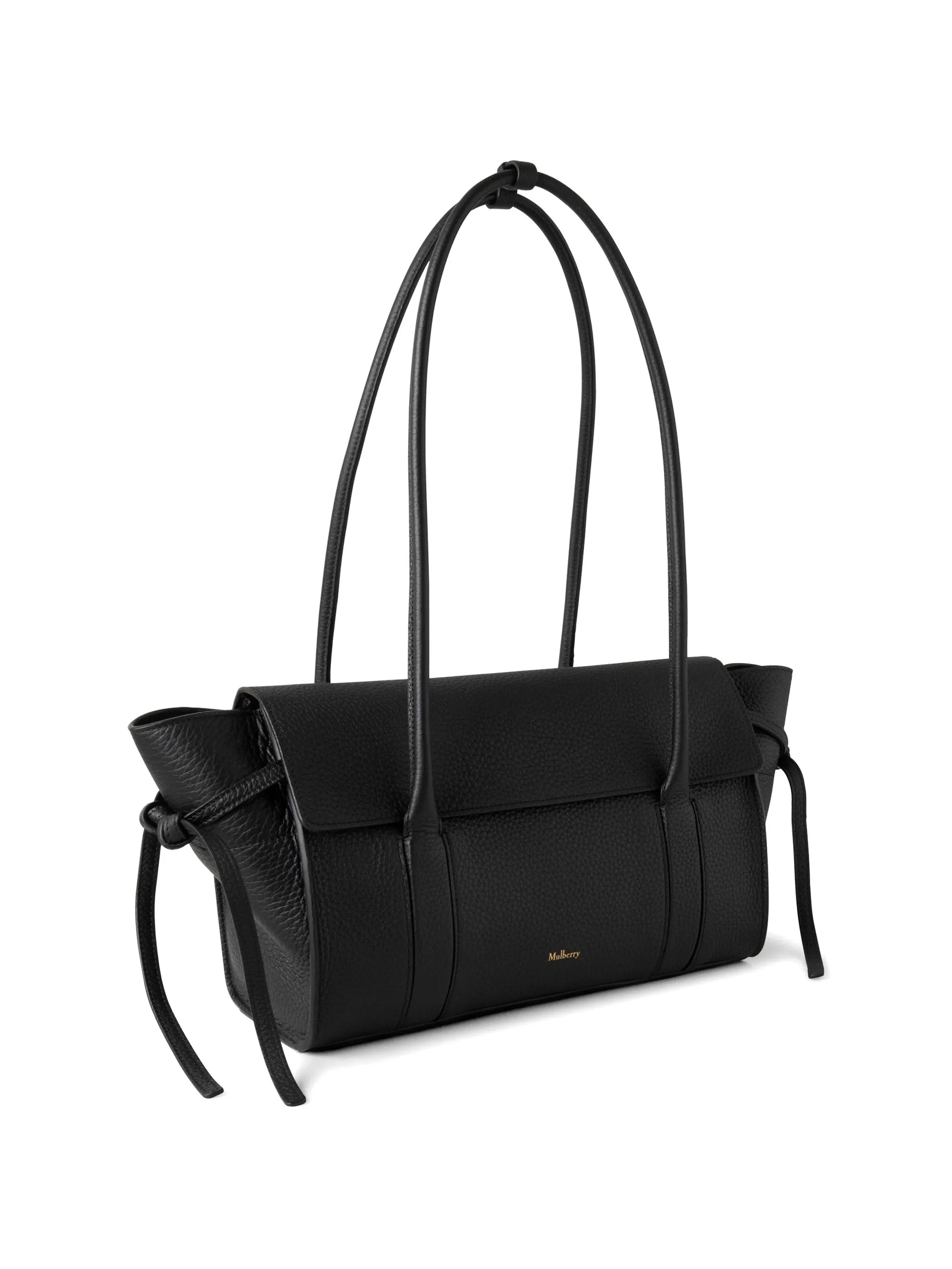 small soft Bayswater bag in black heavy grain
