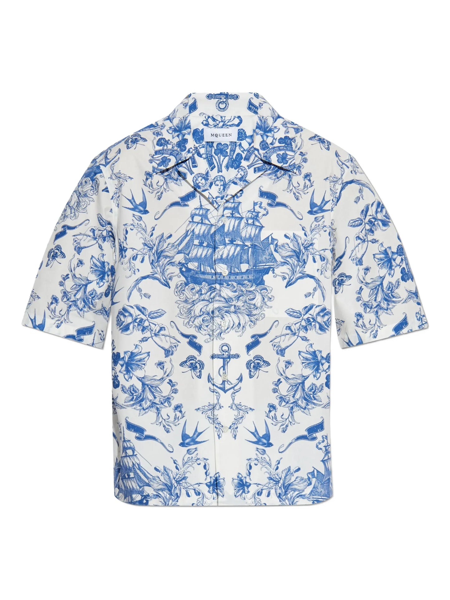 floral-print short-sleeve shirt