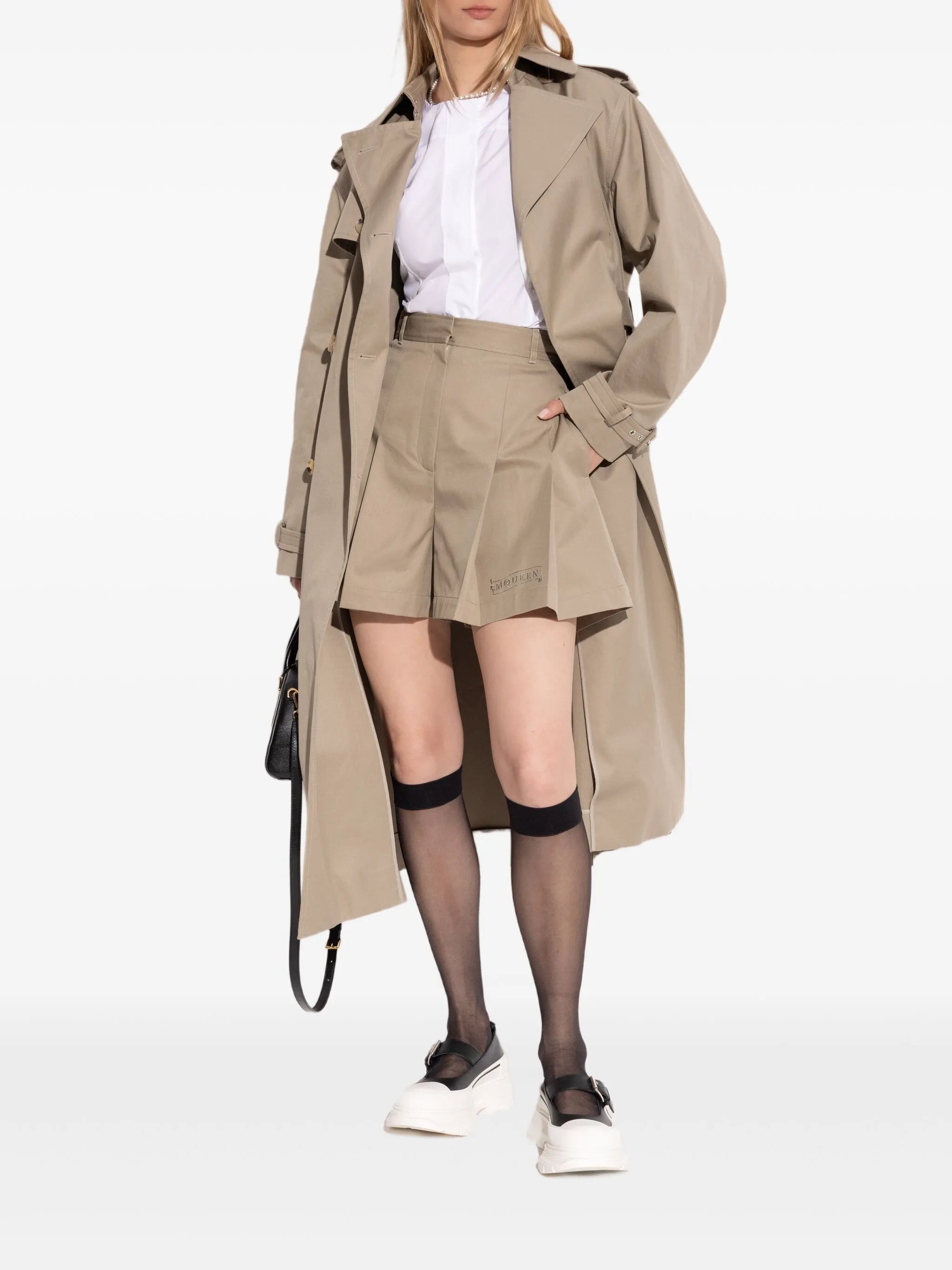 double-breasted trench coat