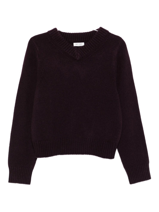 knit chunky V neck