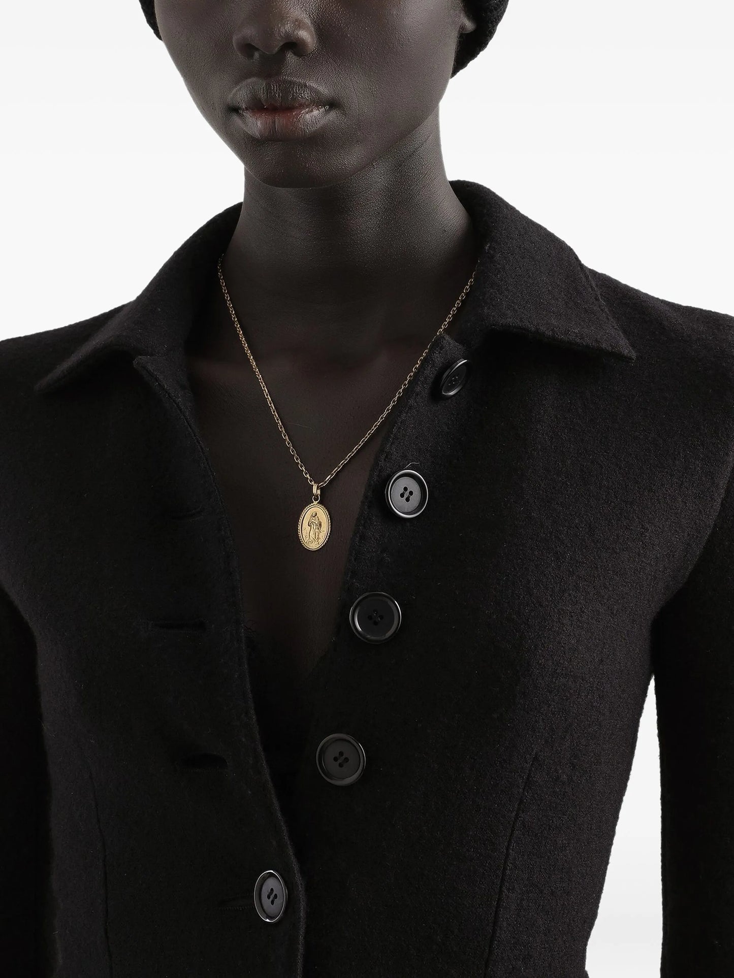 button-fastening virgin-wool jacket
