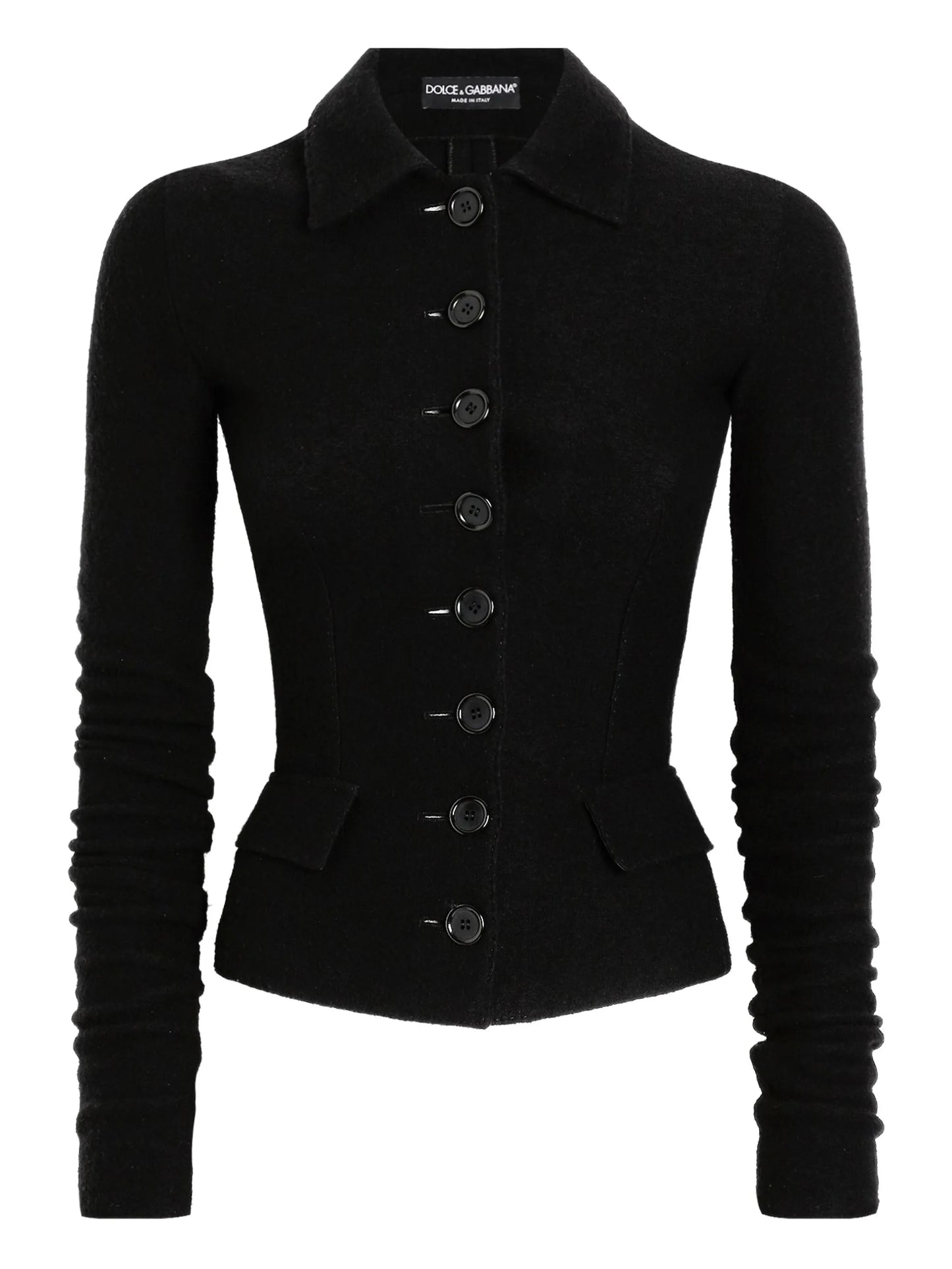 button-fastening virgin-wool jacket