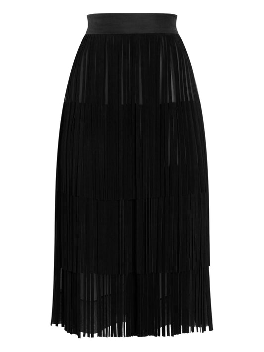 fringed organza skirt
