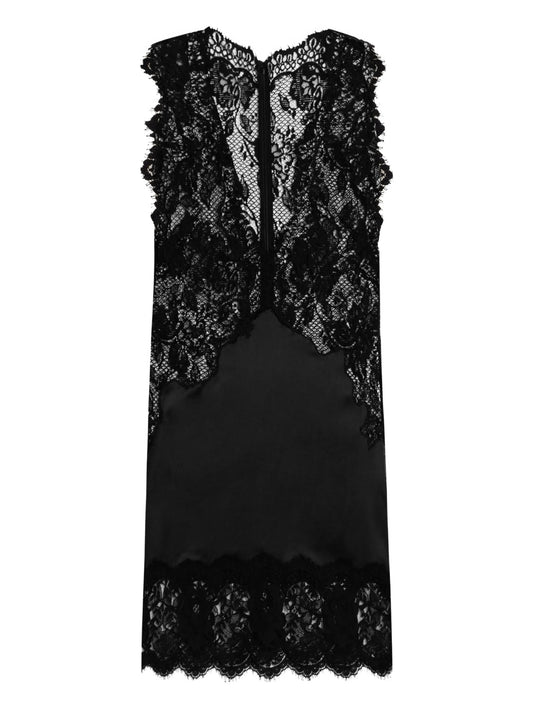 lace-trimmed slip mini dress