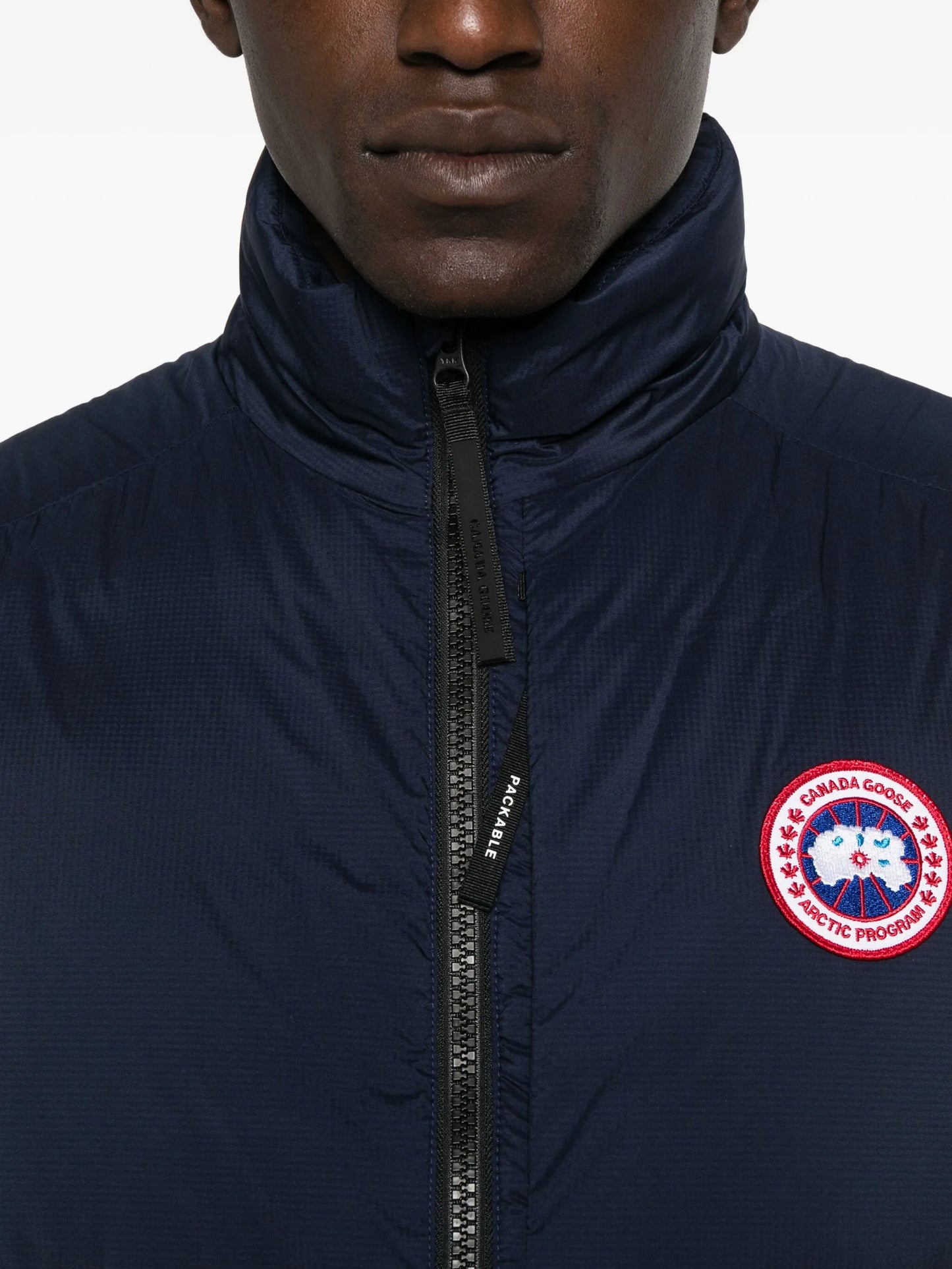 Lodge logo-patch quilted gilet