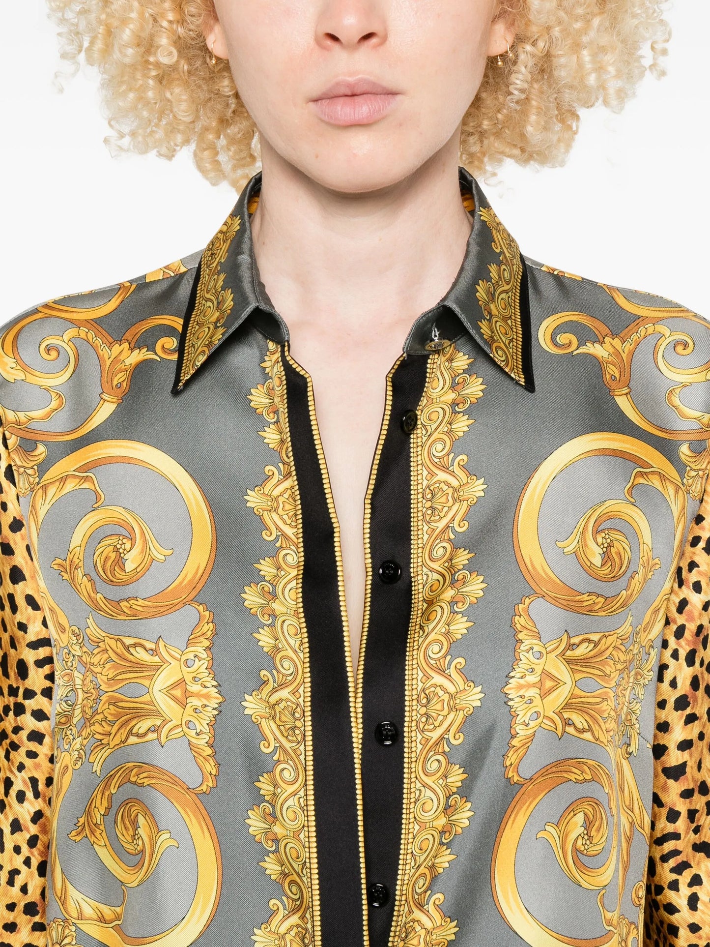 Cheetah Foulard-print silk shirt