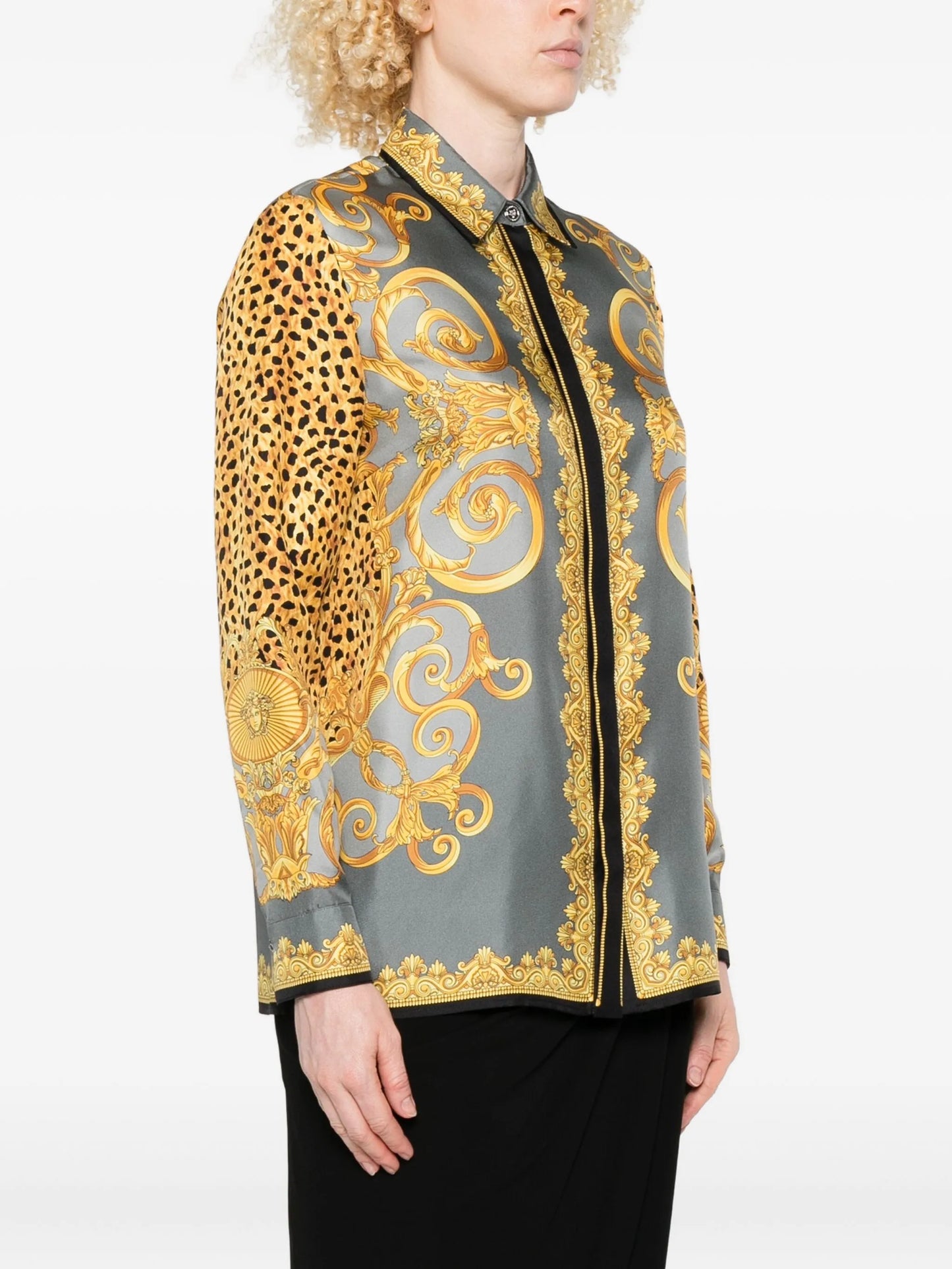 Cheetah Foulard-print silk shirt