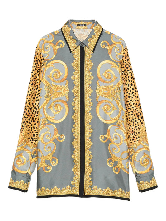 Cheetah Foulard-print silk shirt