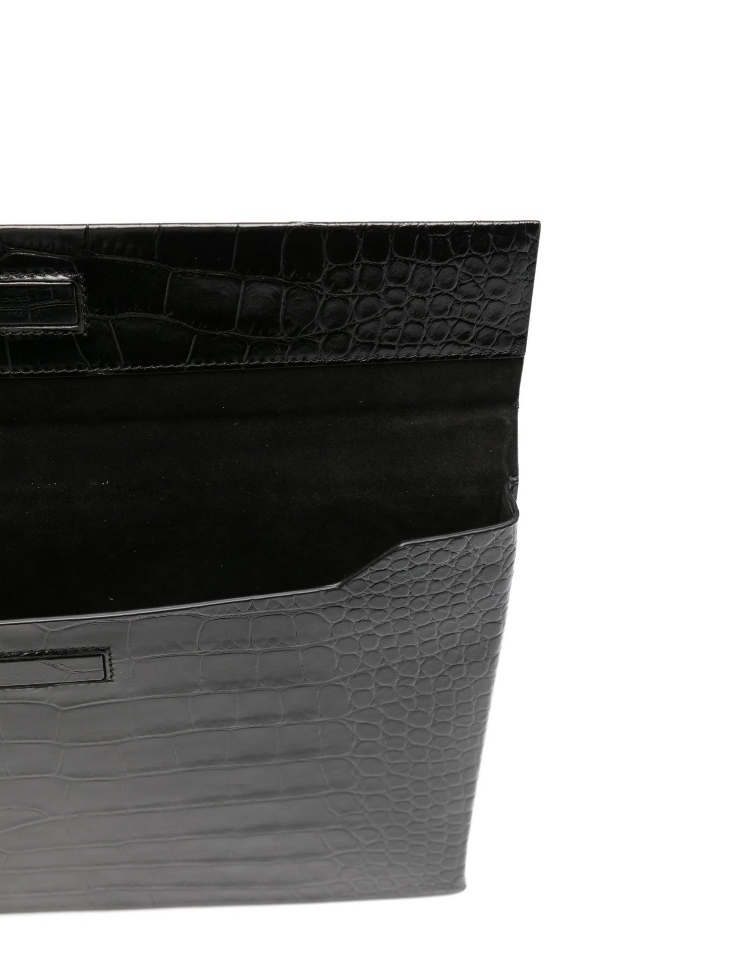 crocodile-pattern flap portfolio