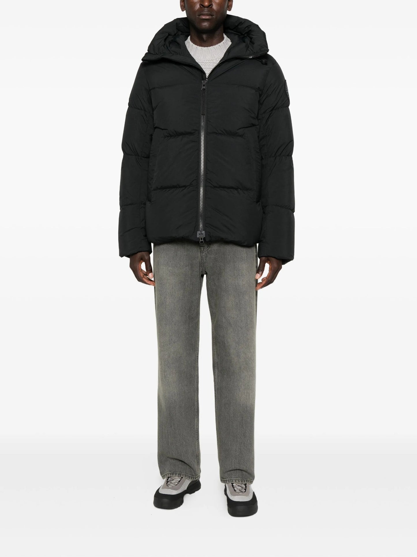 logo-motif puffer jacket