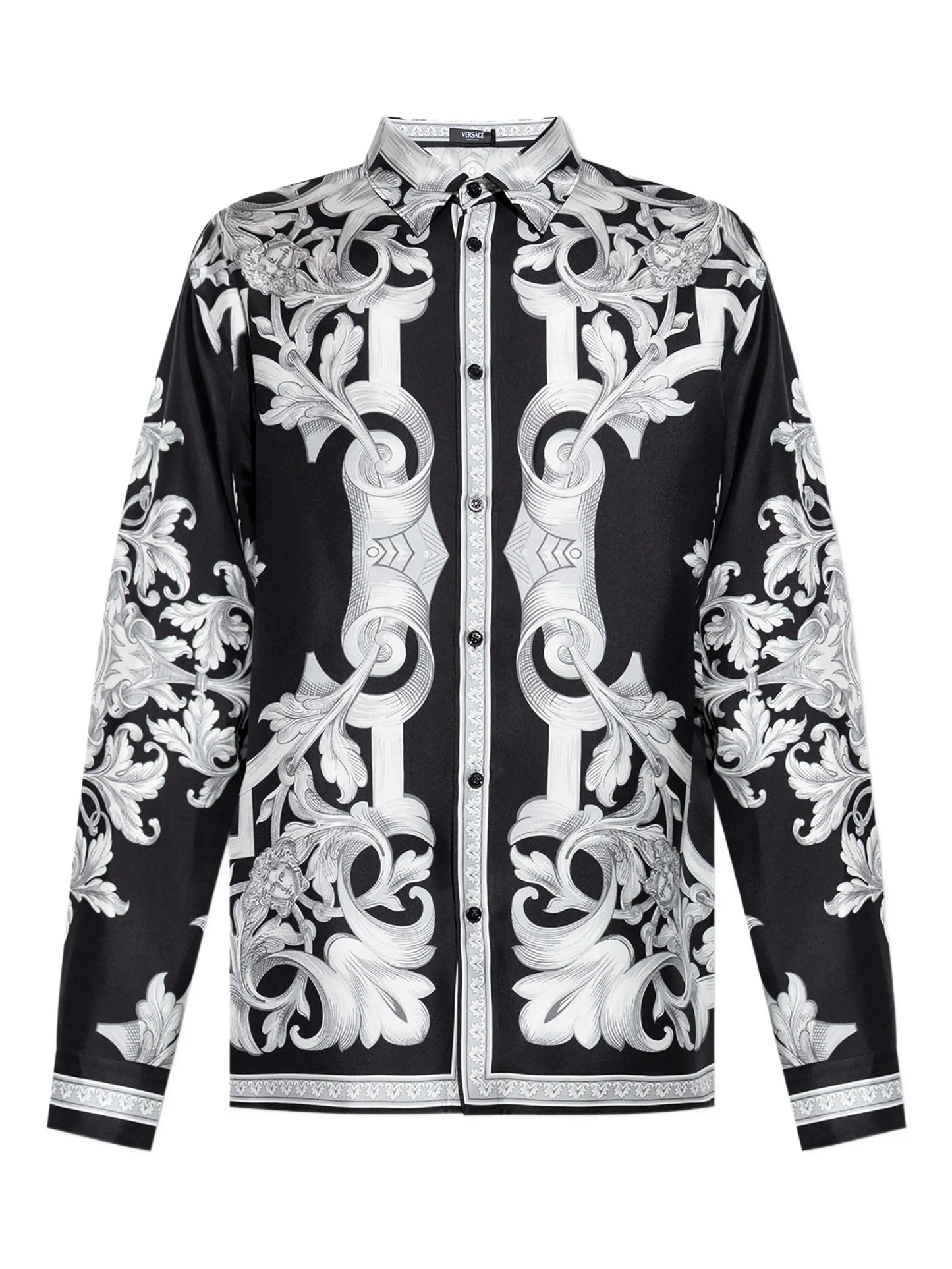 Barocco-print silk shirt