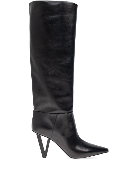 leather knee-high boots