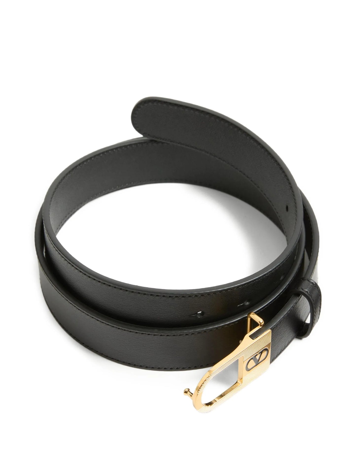 V-logo calfskin belt