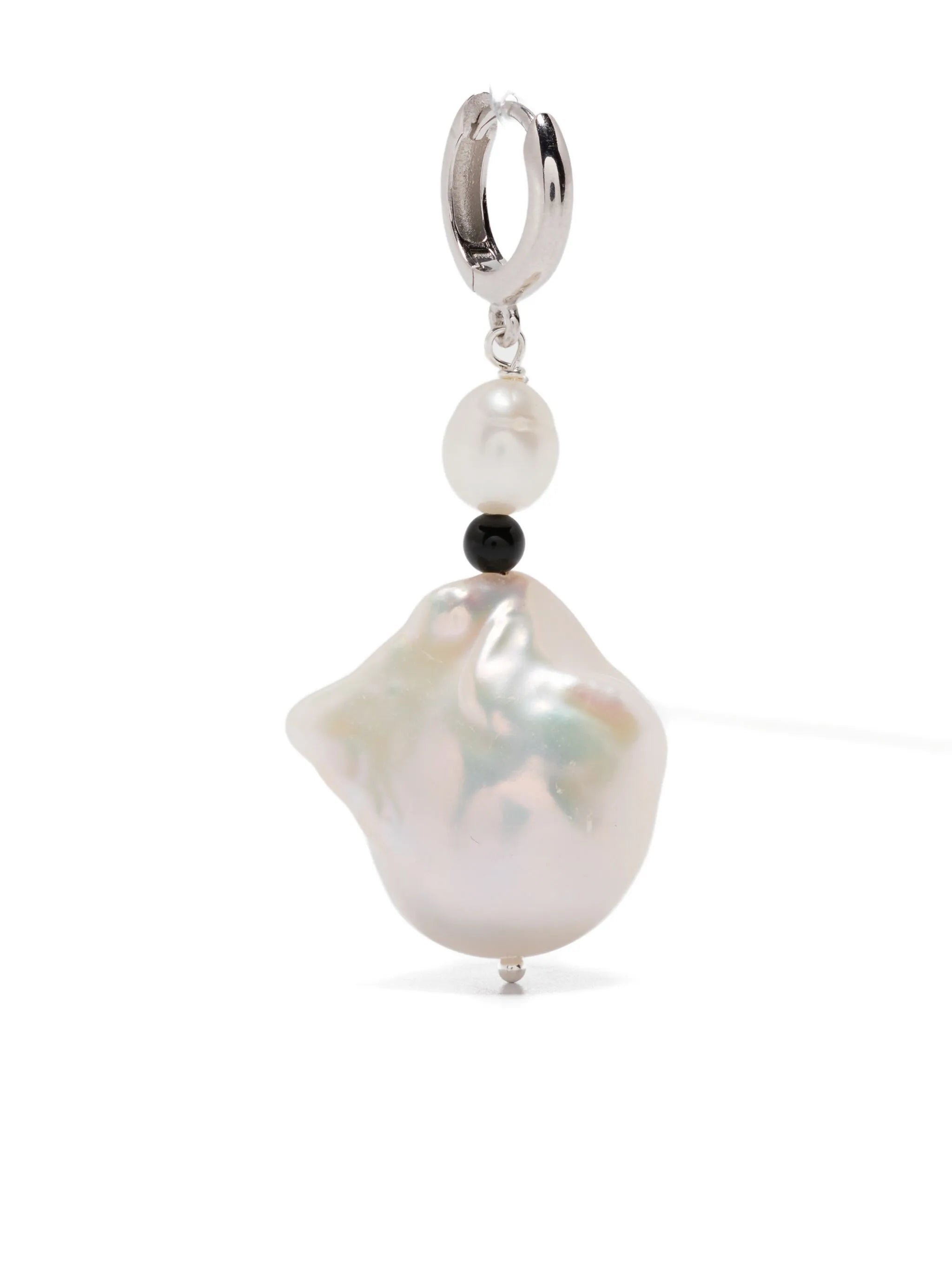 sterling silver Host pearl and onyx earrings