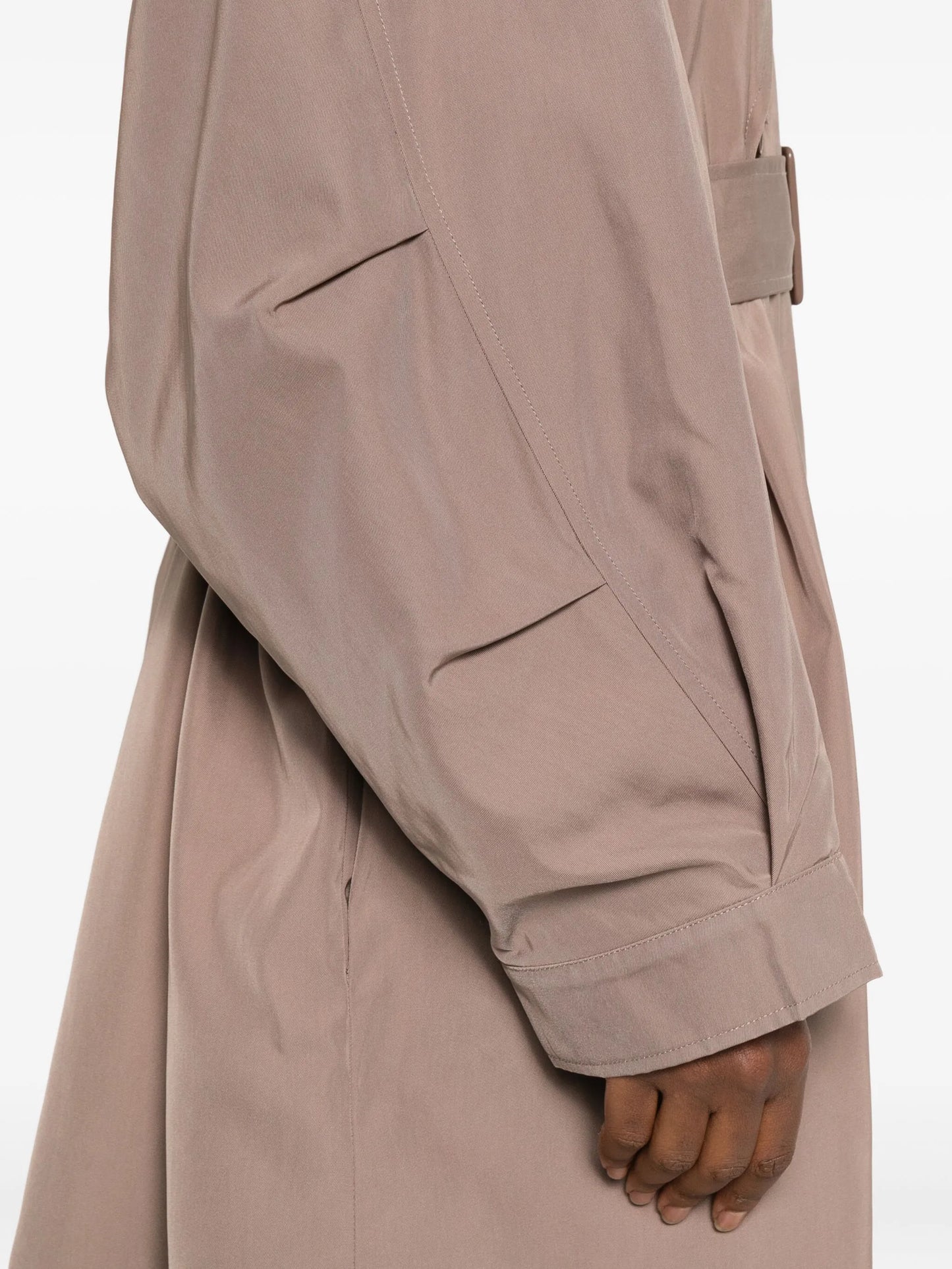 double-breasted belted trench coat