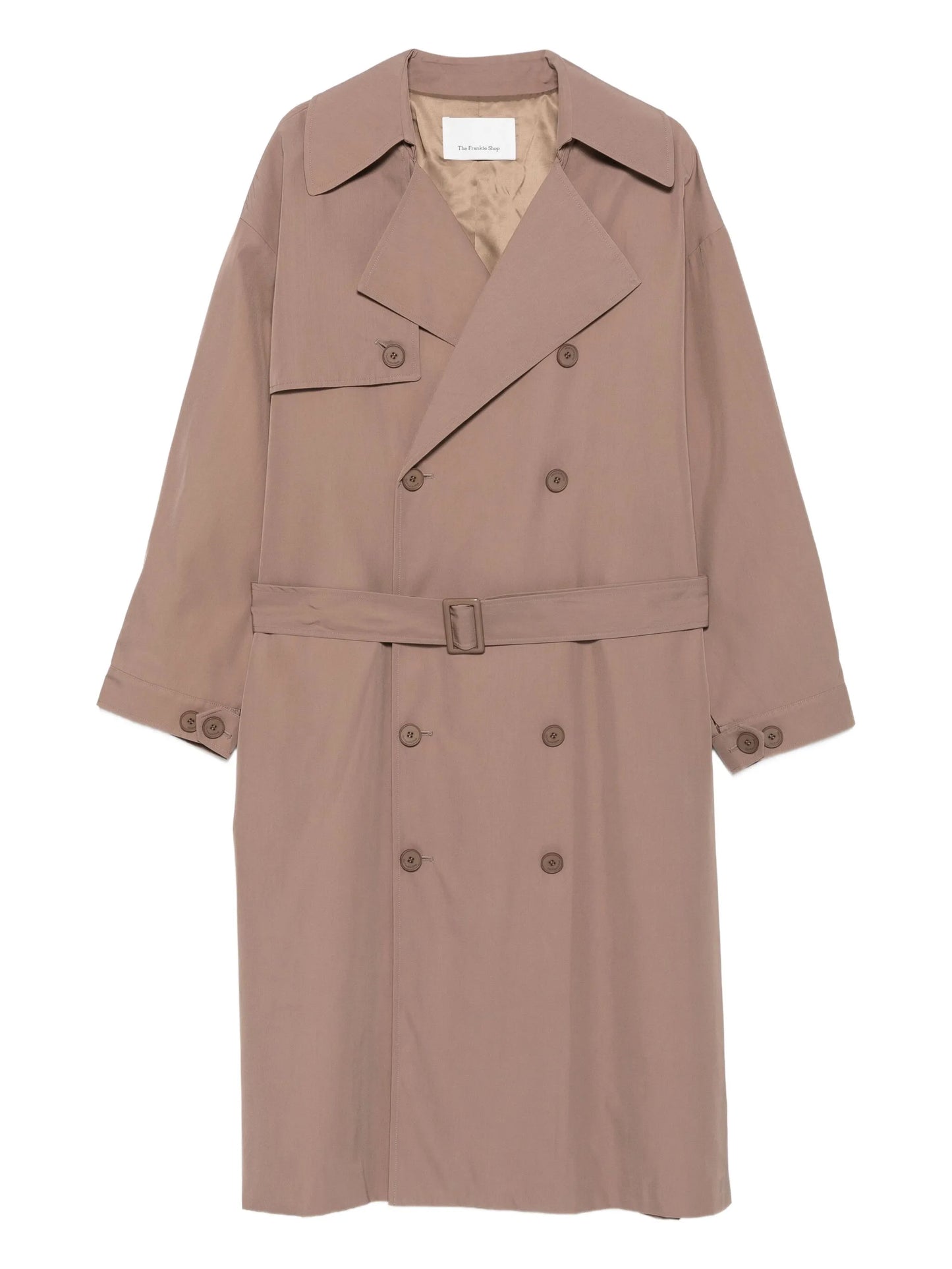 double-breasted belted trench coat