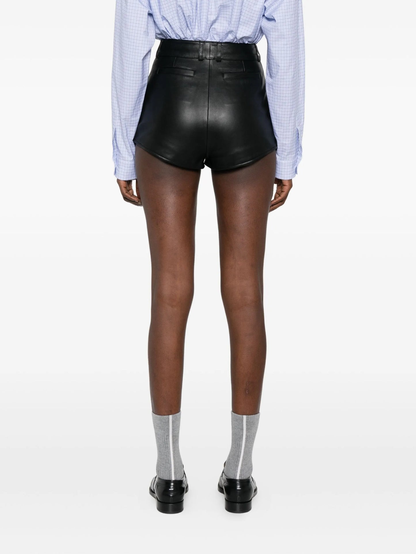 leather pocket shorts