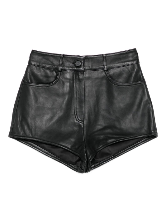 leather pocket shorts