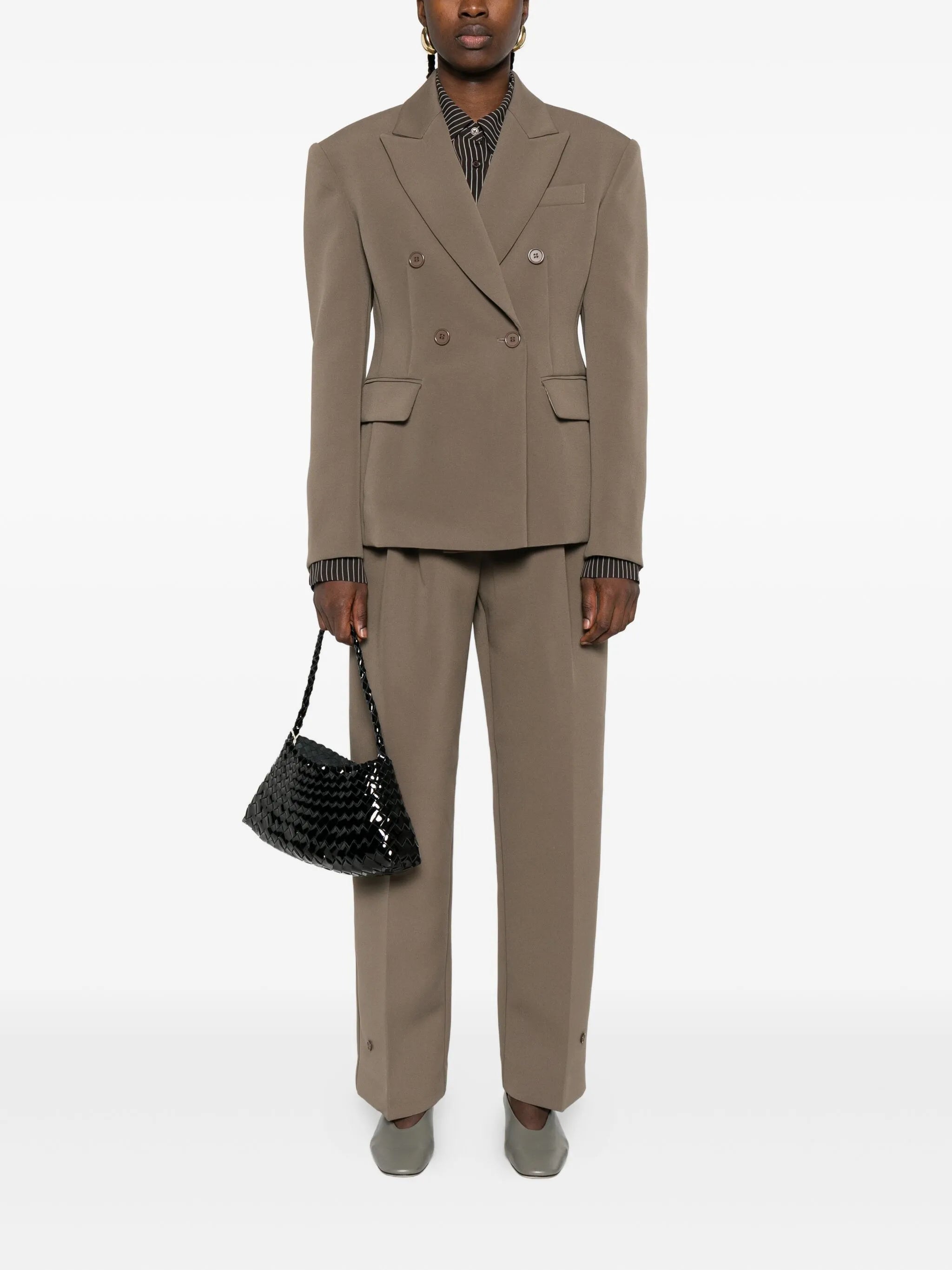 peak-lapel double-breasted blazer